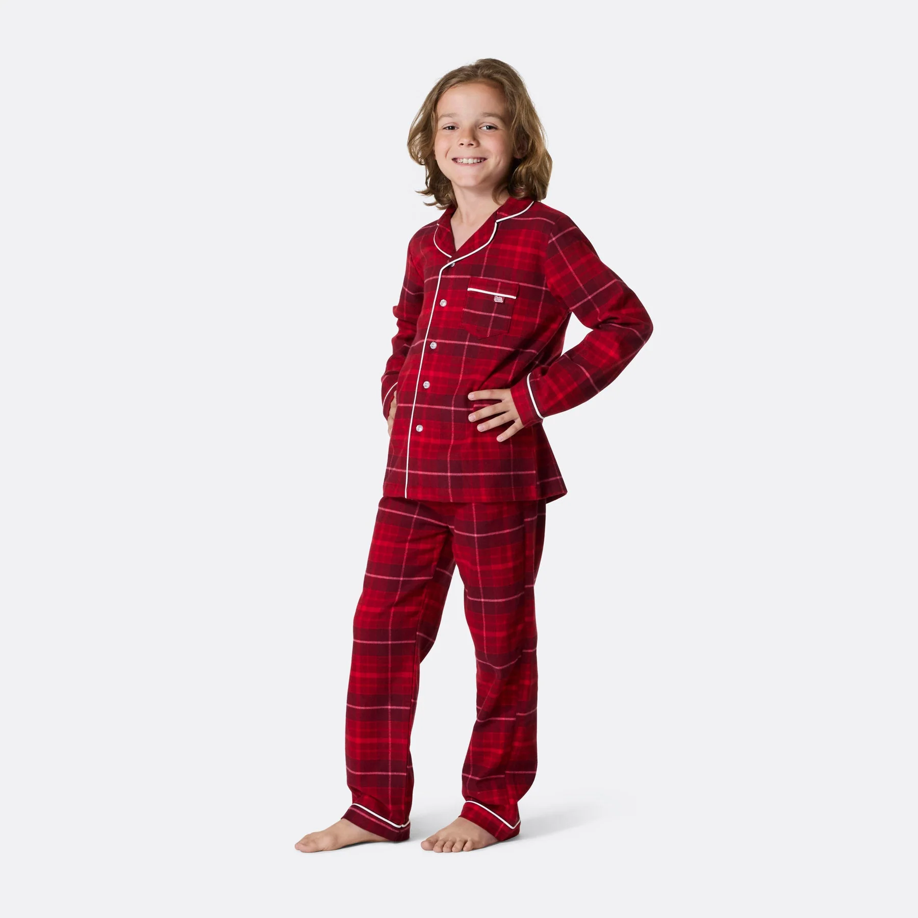 Kids' Red Flannel Christmas Pyjamas - Image 2
