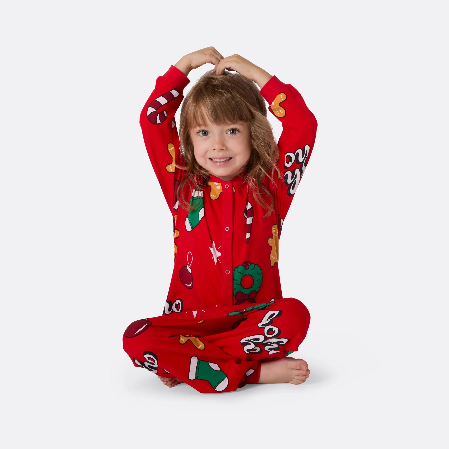 Kids' Red Hohoho Overall Christmas Pyjamas - Image 2