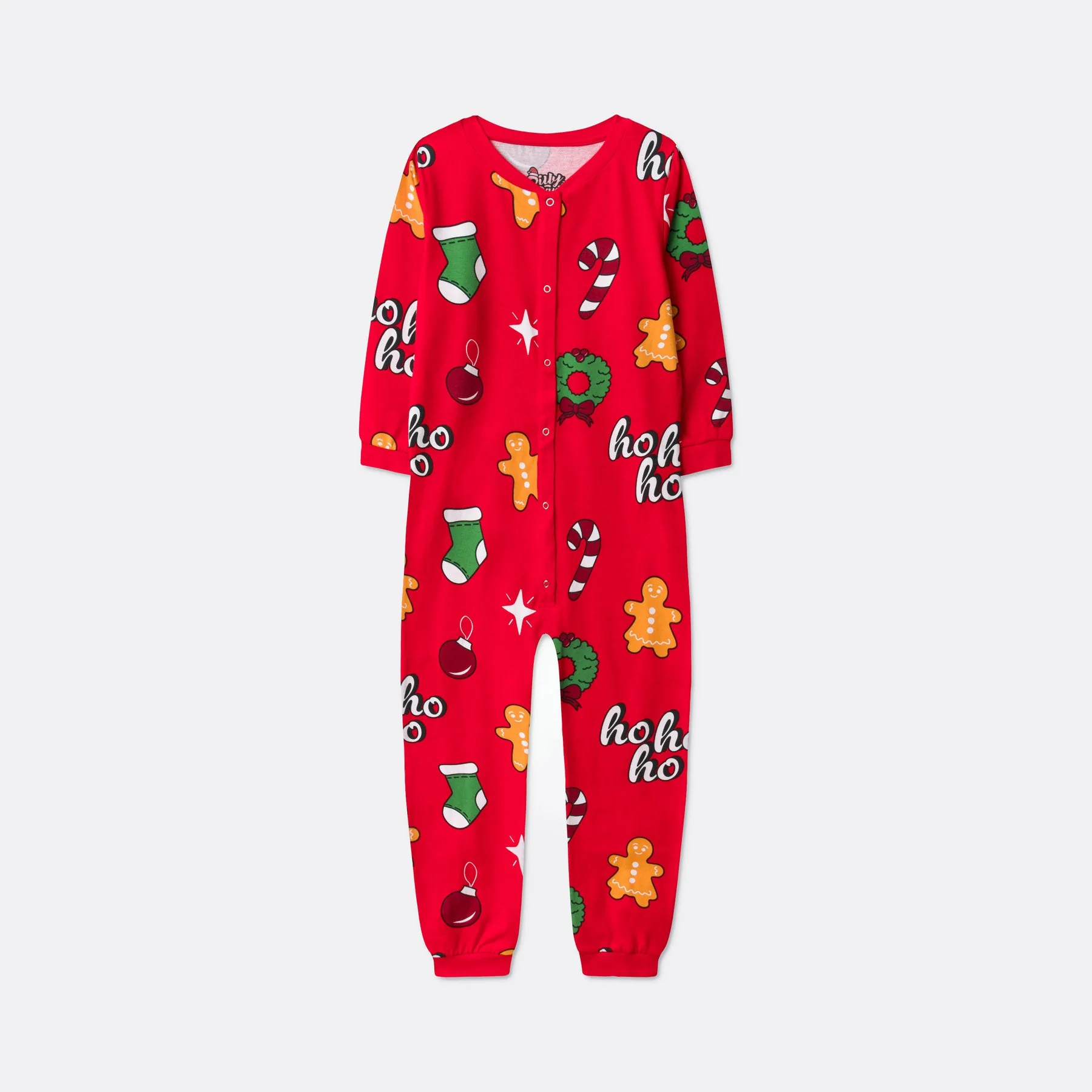 Kids' Red Hohoho Overall Christmas Pyjamas - Image 3