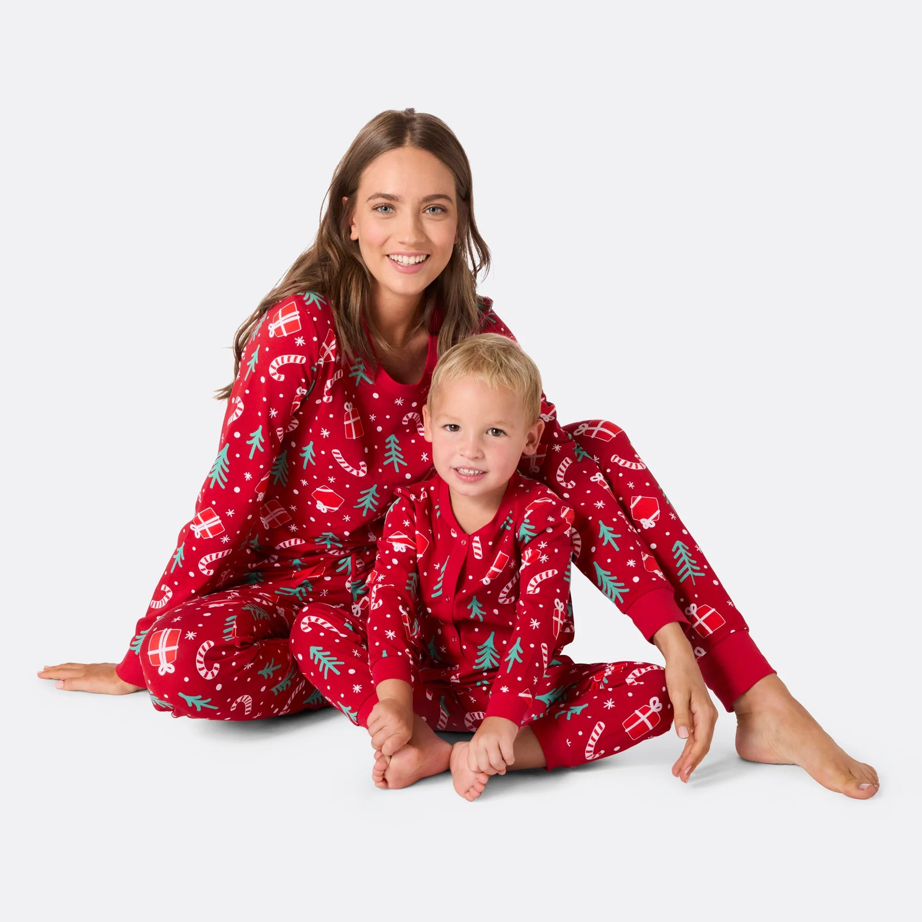 Kids' Red Hohoho Overall Christmas Pyjamas - Image 7