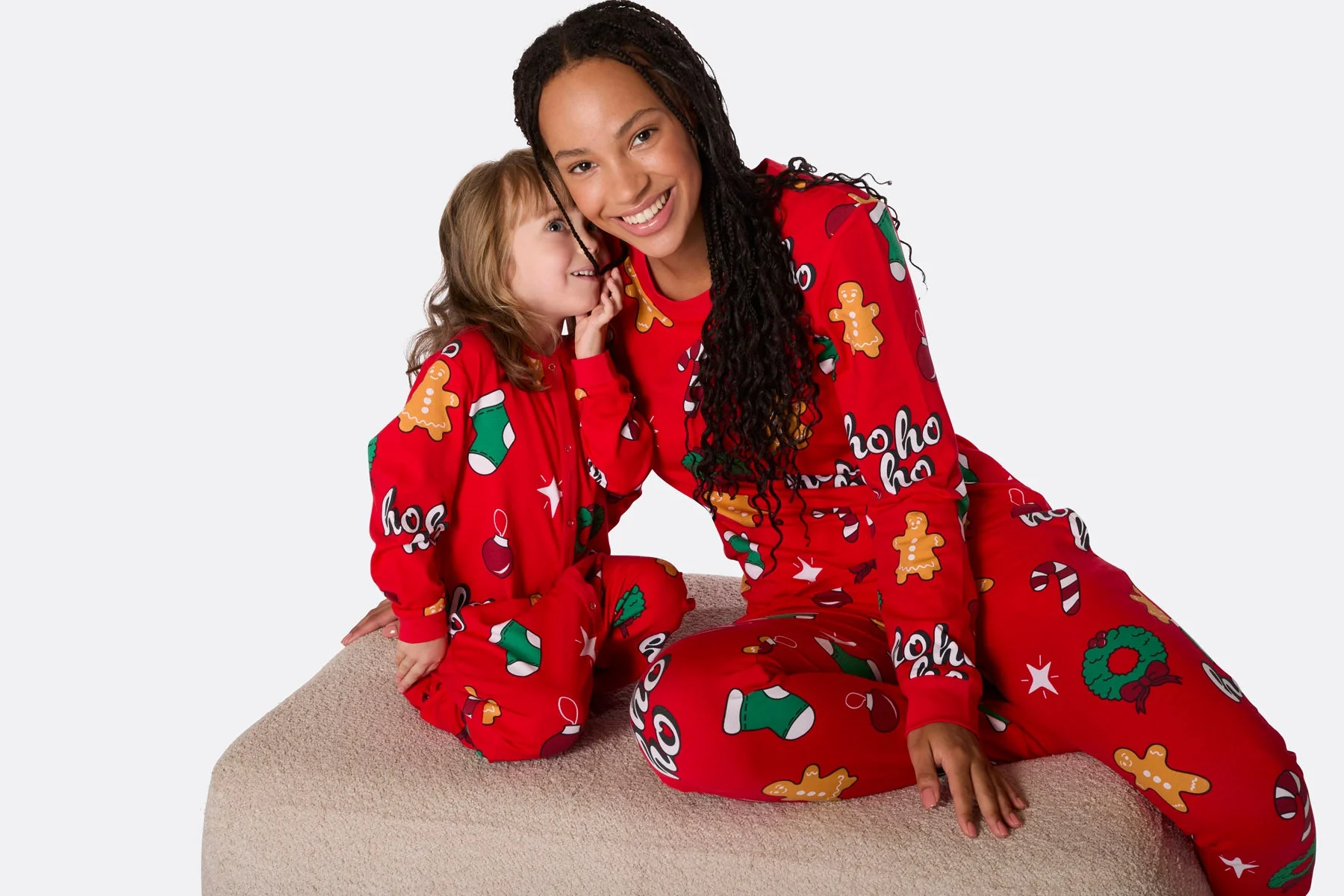 Kids' Red Hohoho Overall Christmas Pyjamas - Image 8