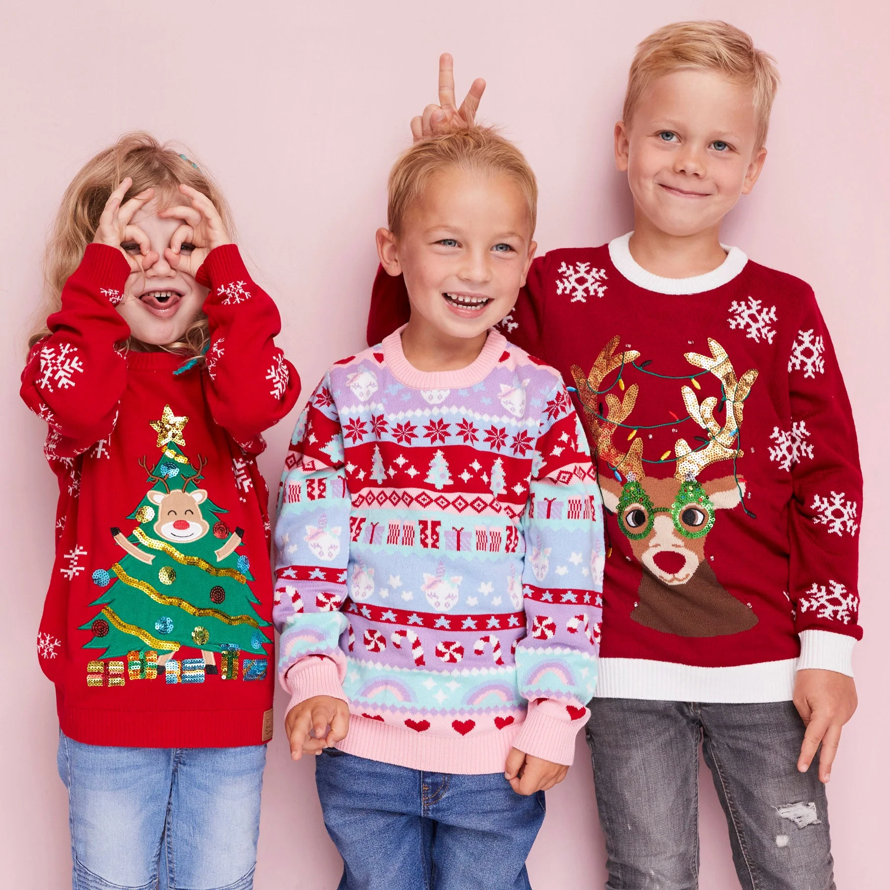 Kids' Reindeer Tree Christmas Sweater - Image 6