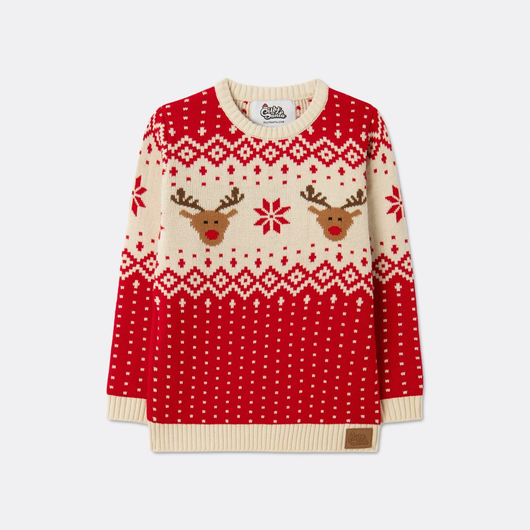 Kids' Retro Reindeer Red Christmas Sweater - Image 3