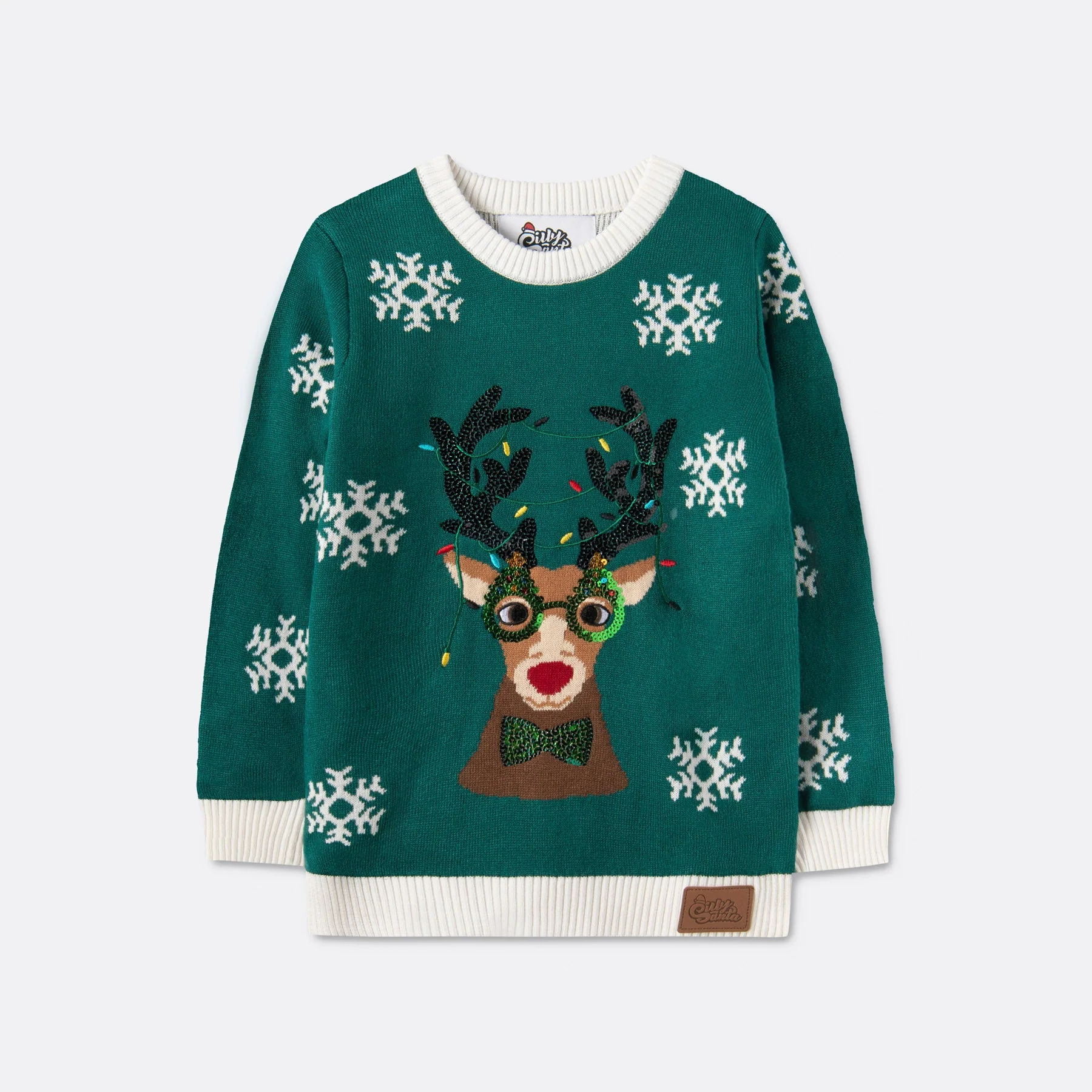 Kids' Rudolph Green Christmas Sweater