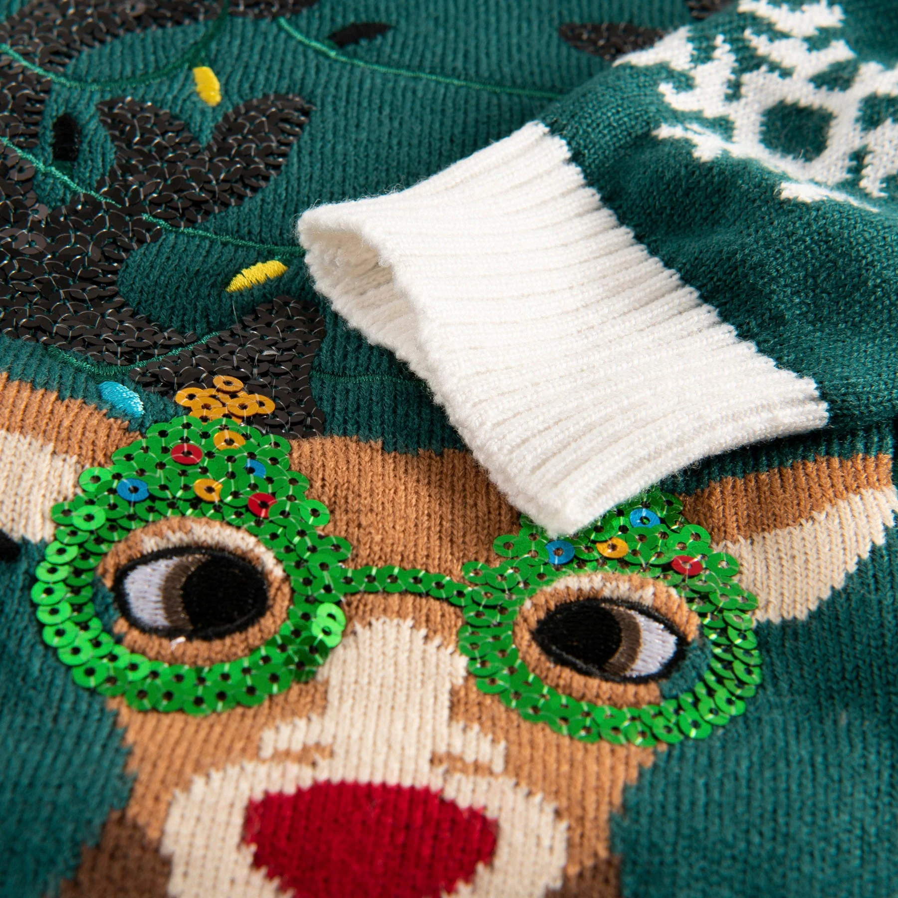 Kids' Rudolph Green Christmas Sweater - Image 4