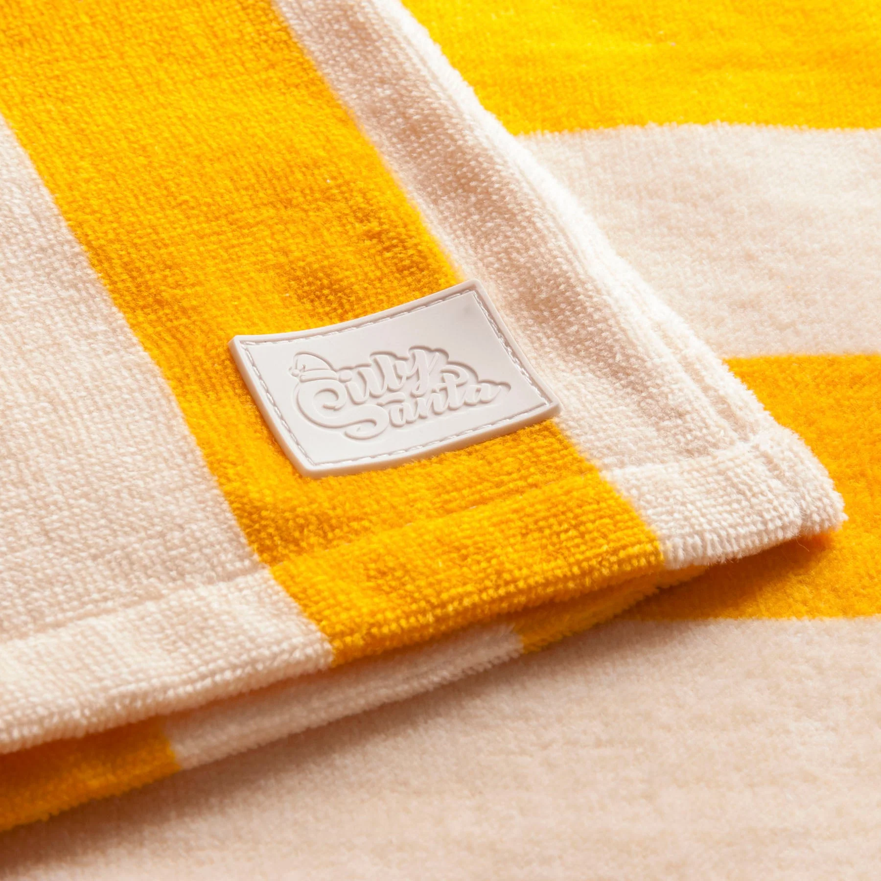Kids' Striped Yellow Towel Poncho - Image 4