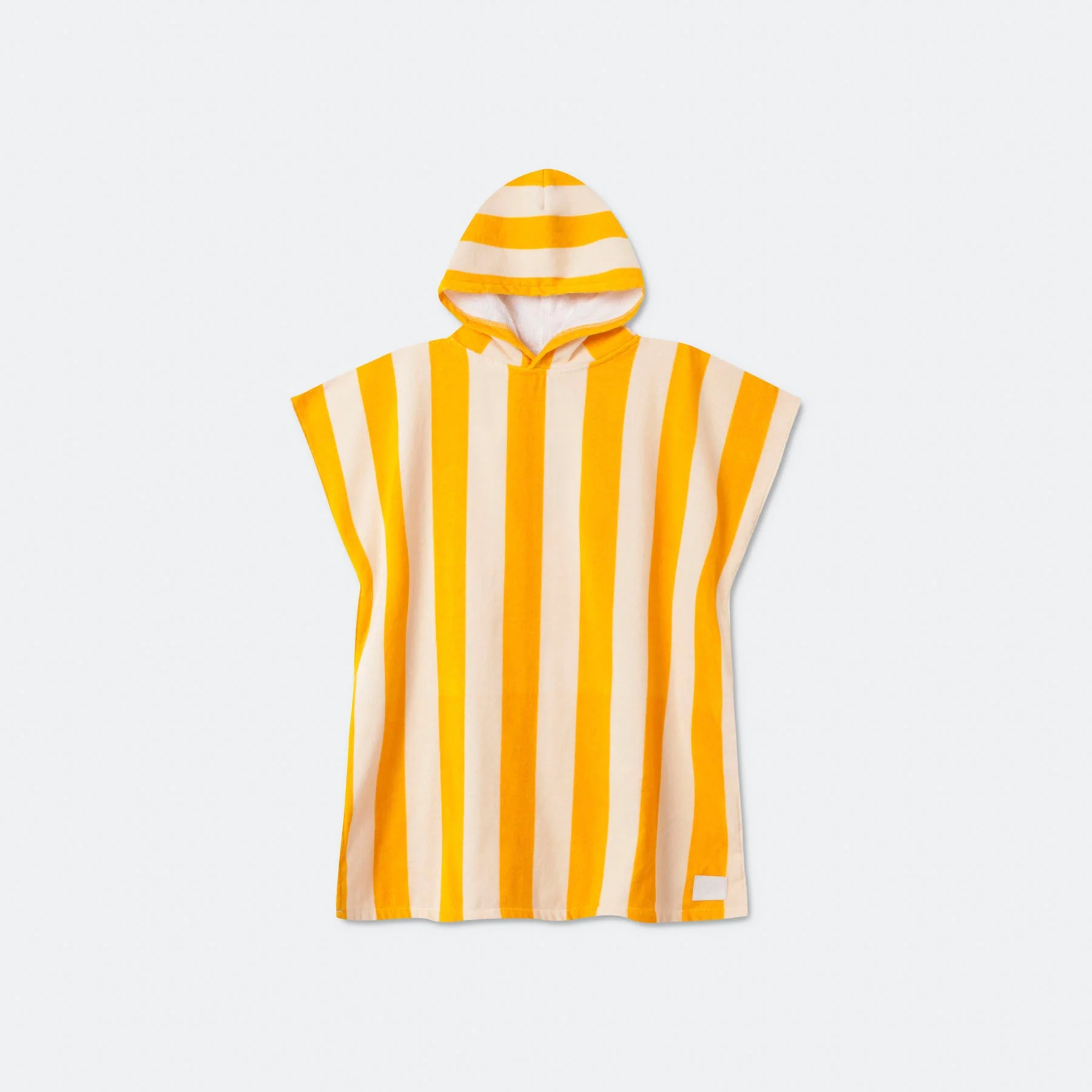 Kids' Striped Yellow Towel Poncho - Image 5