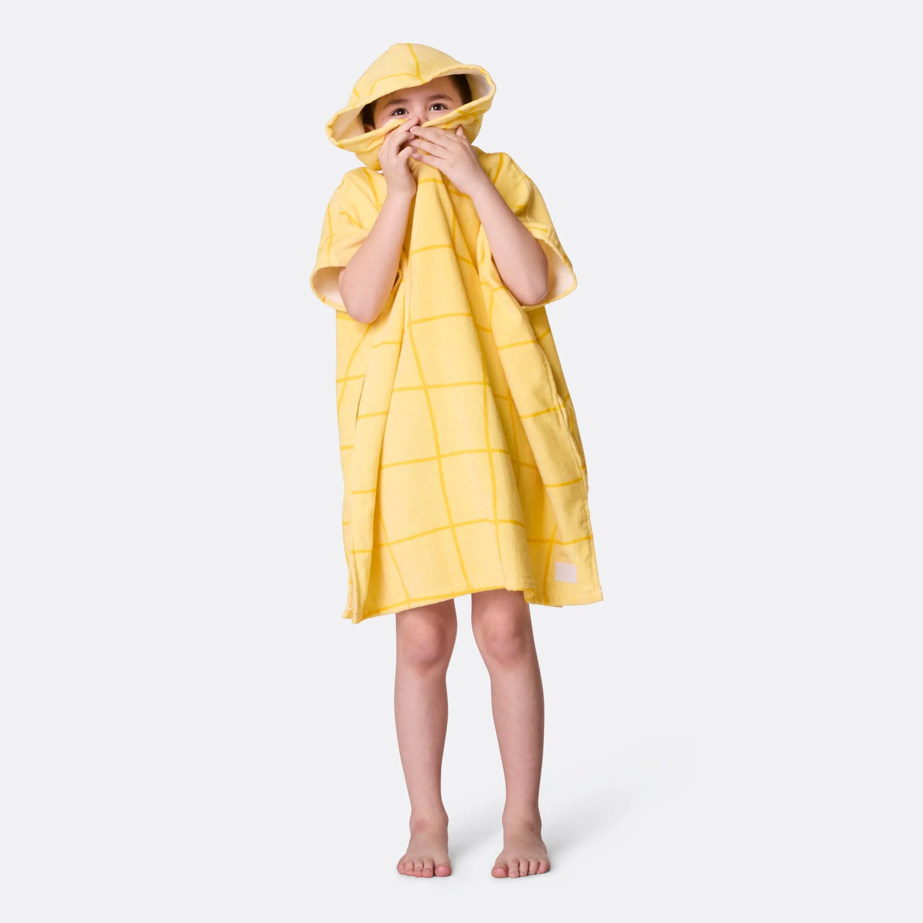 Kids' Yellow Pool Towel Poncho - Image 3