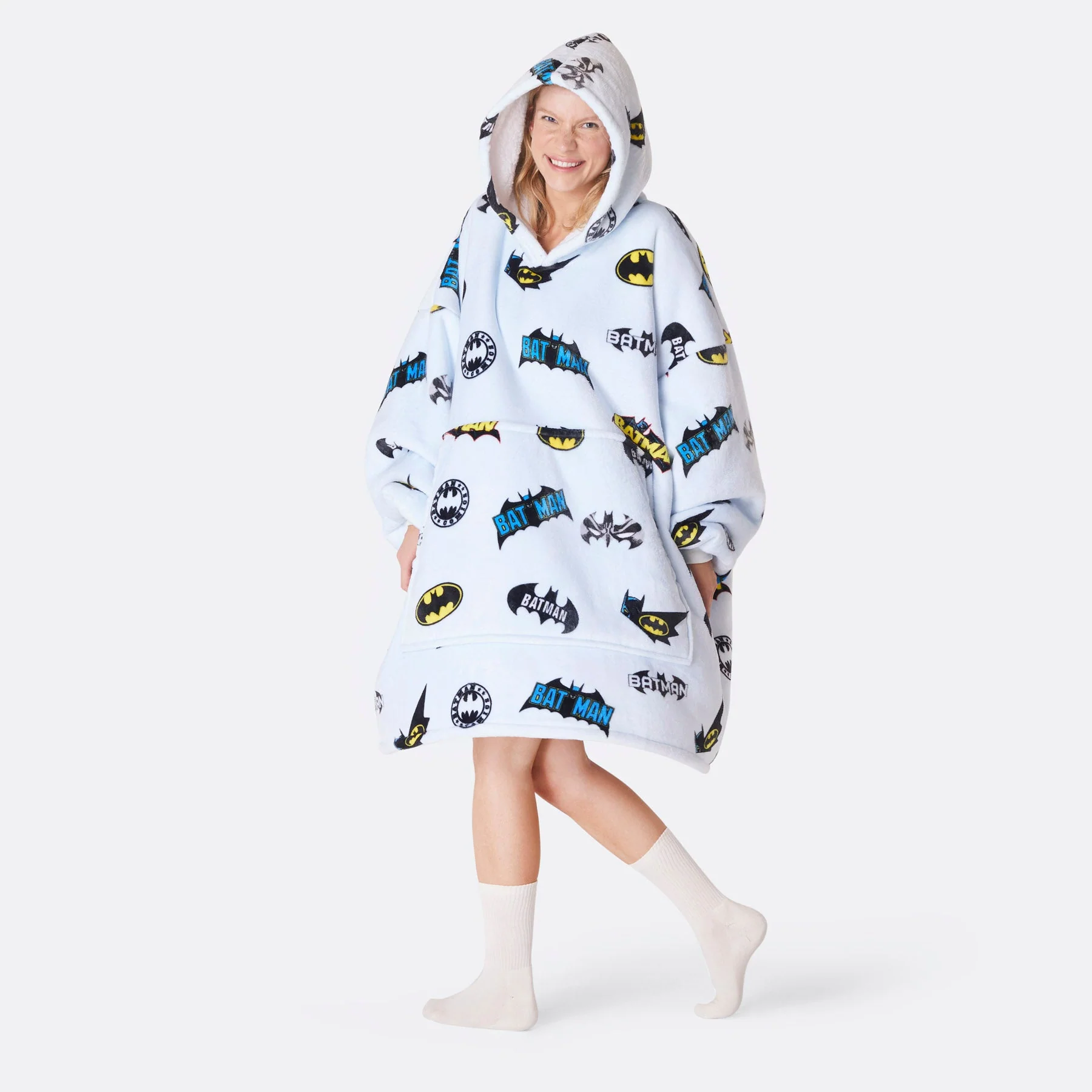 Light Blue Batman HappyHoodie - Image 3
