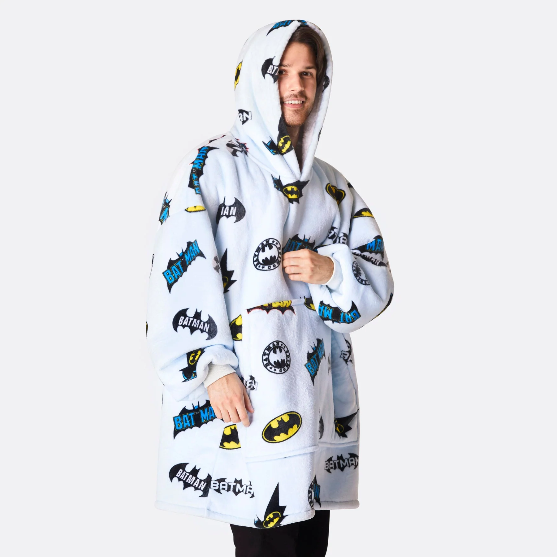 Light Blue Batman HappyHoodie - Image 4