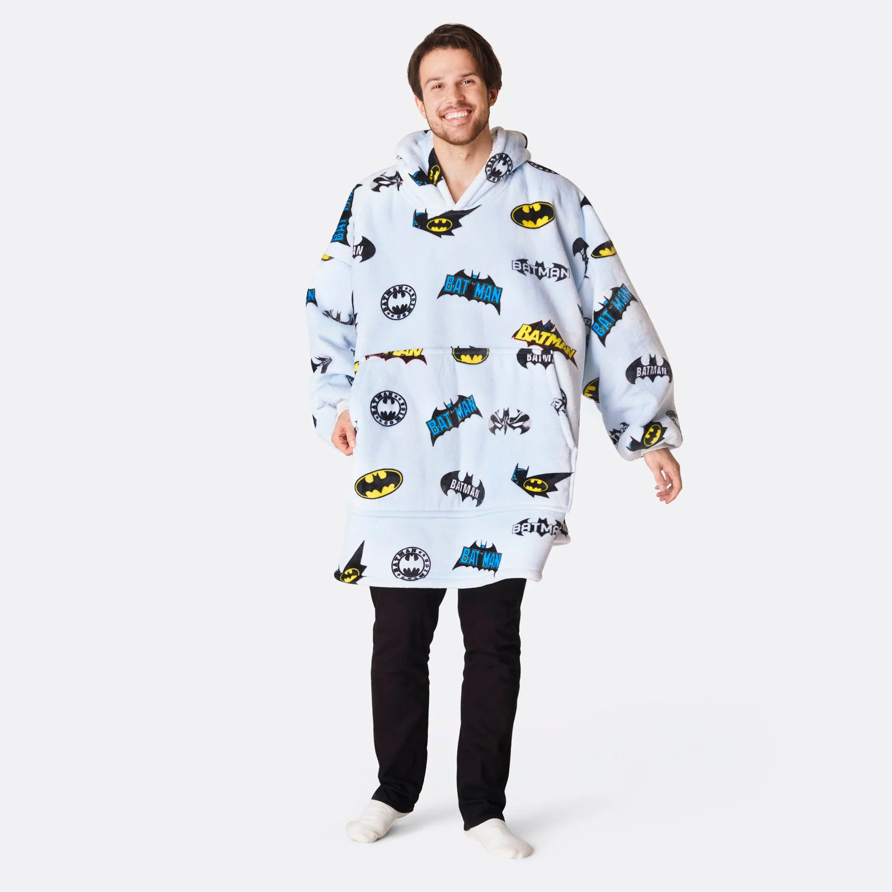 Light Blue Batman HappyHoodie - Image 5