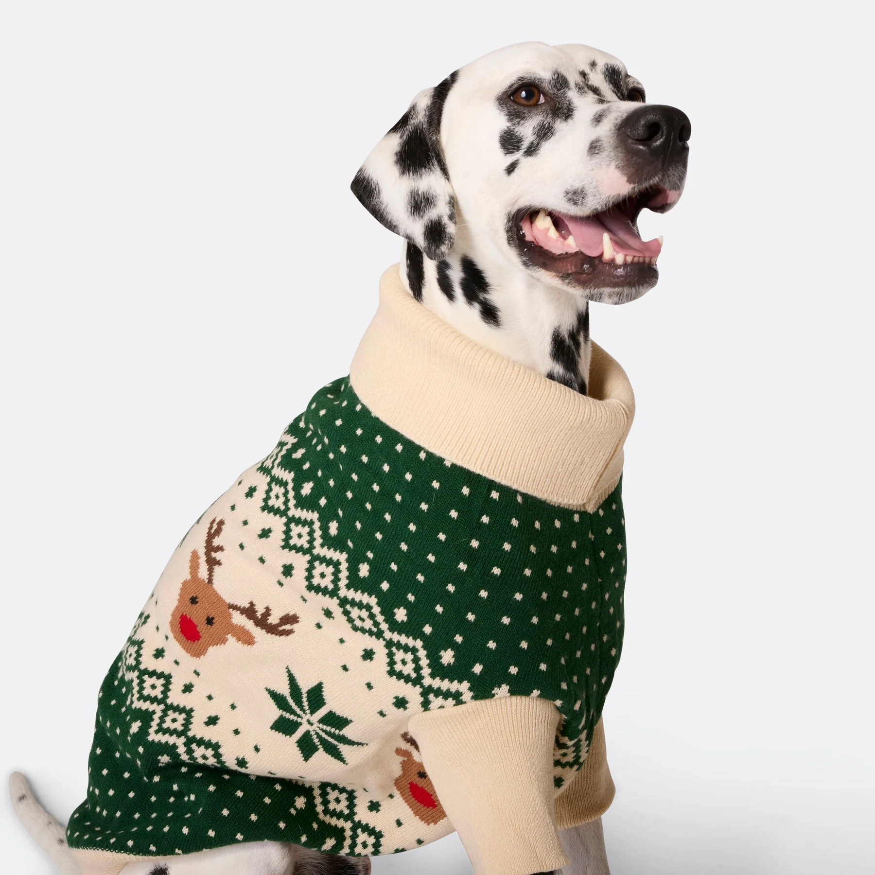 Matching Family Christmas Sweaters - Green Retro Reindeer - Image 6