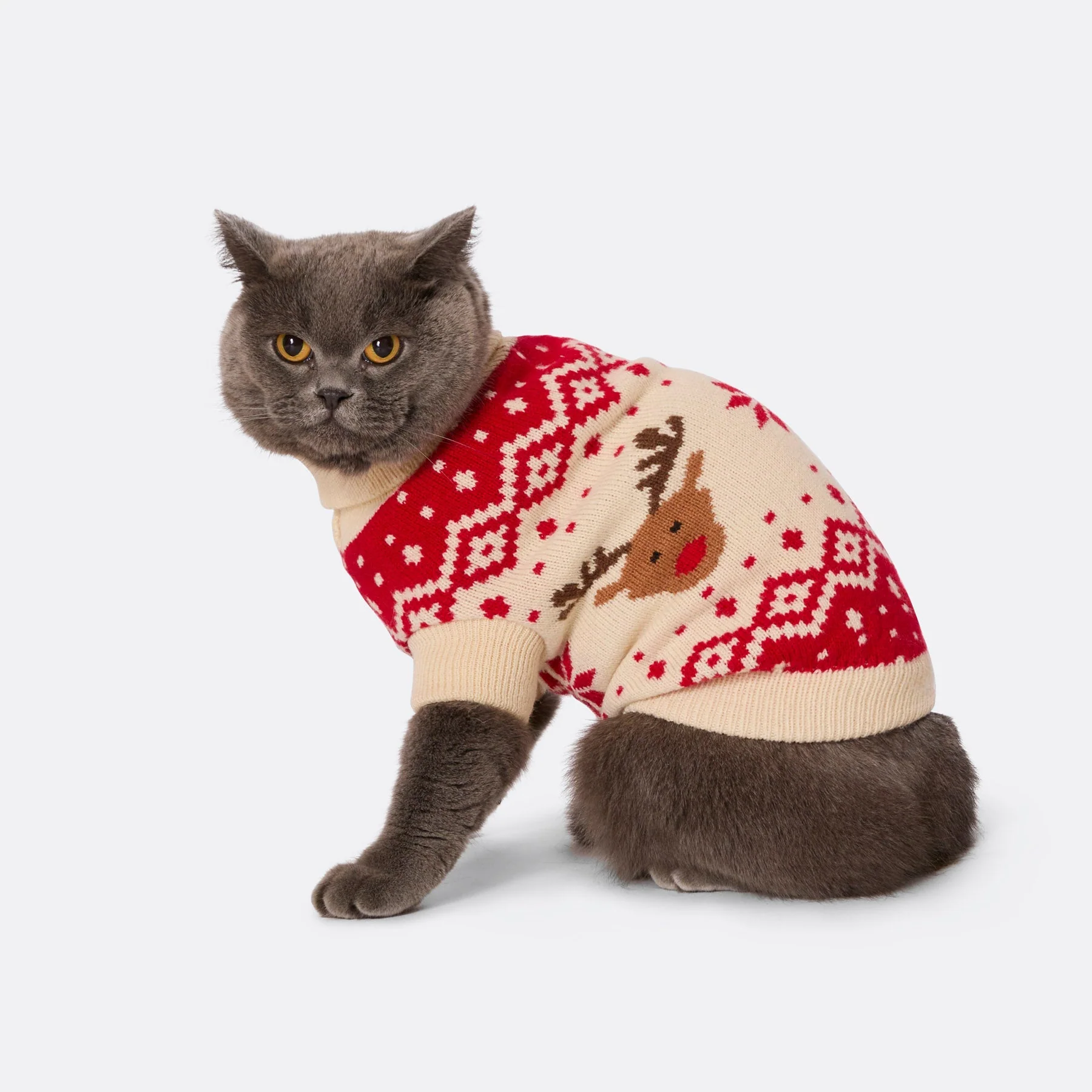 Matching Family Christmas Sweaters - Red Retro Reindeer - Image 7