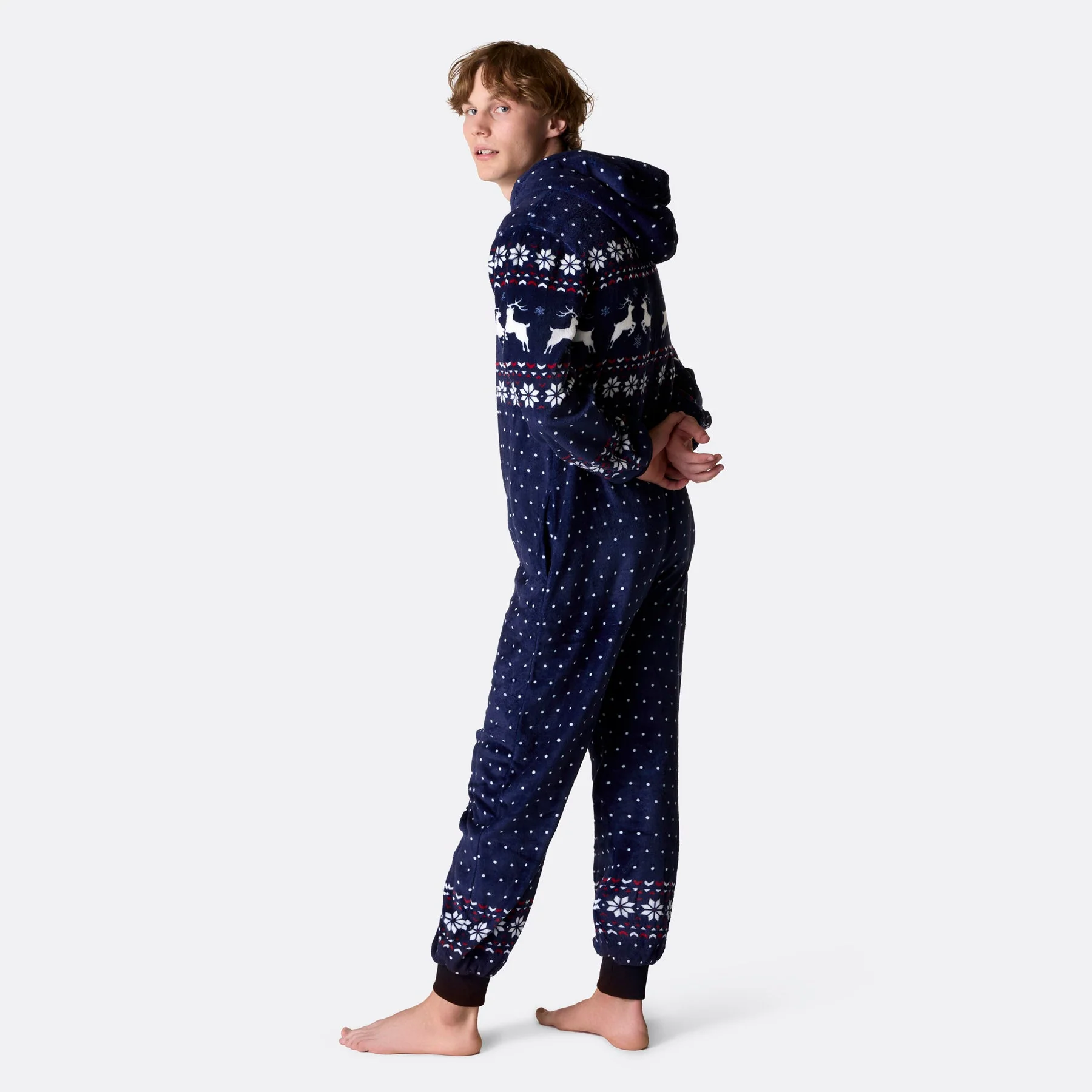 Men's Blue Christmas Onesie - Image 4
