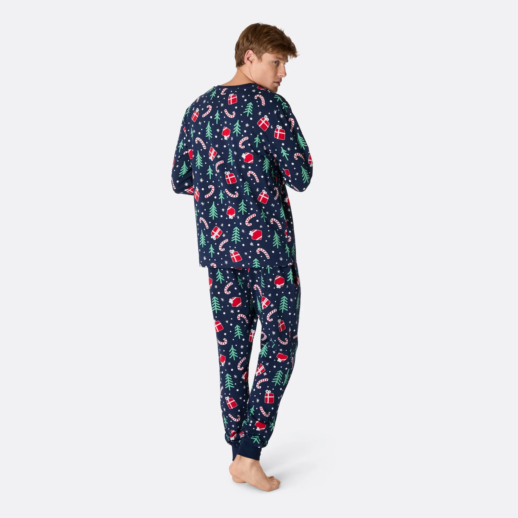 Men's Blue Christmas Pattern Christmas Pyjamas - Image 4