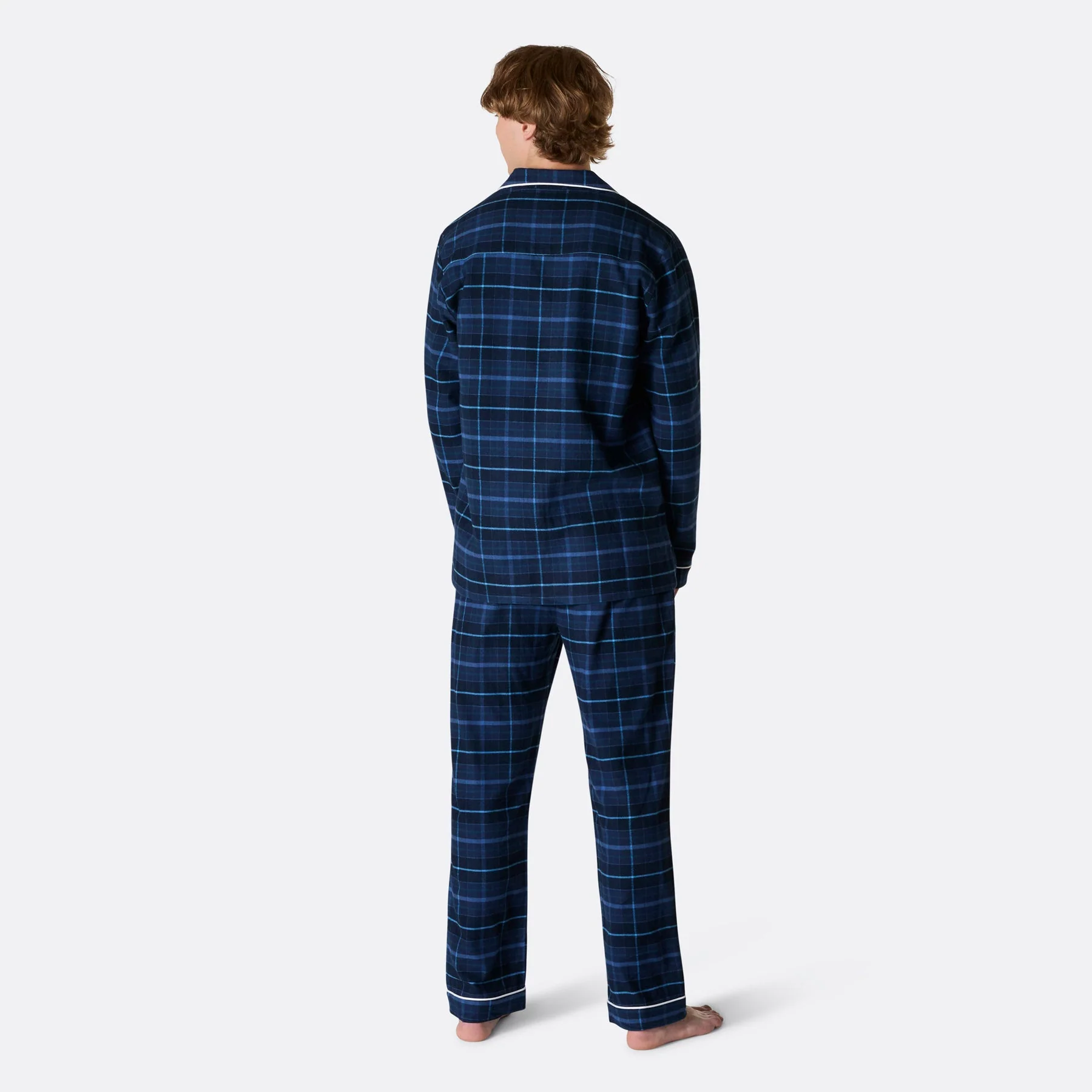 Men's Blue Flannel Christmas Pyjamas - Image 5