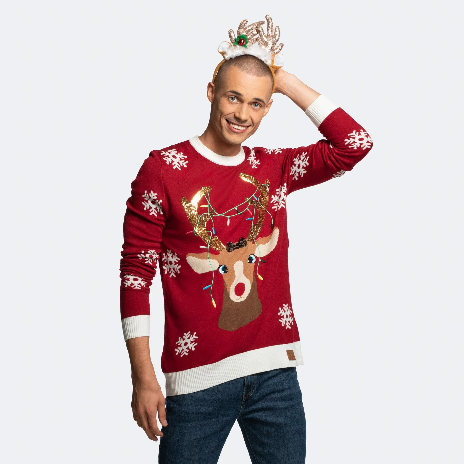 Men's Reindeer Christmas Sweater - Image 2