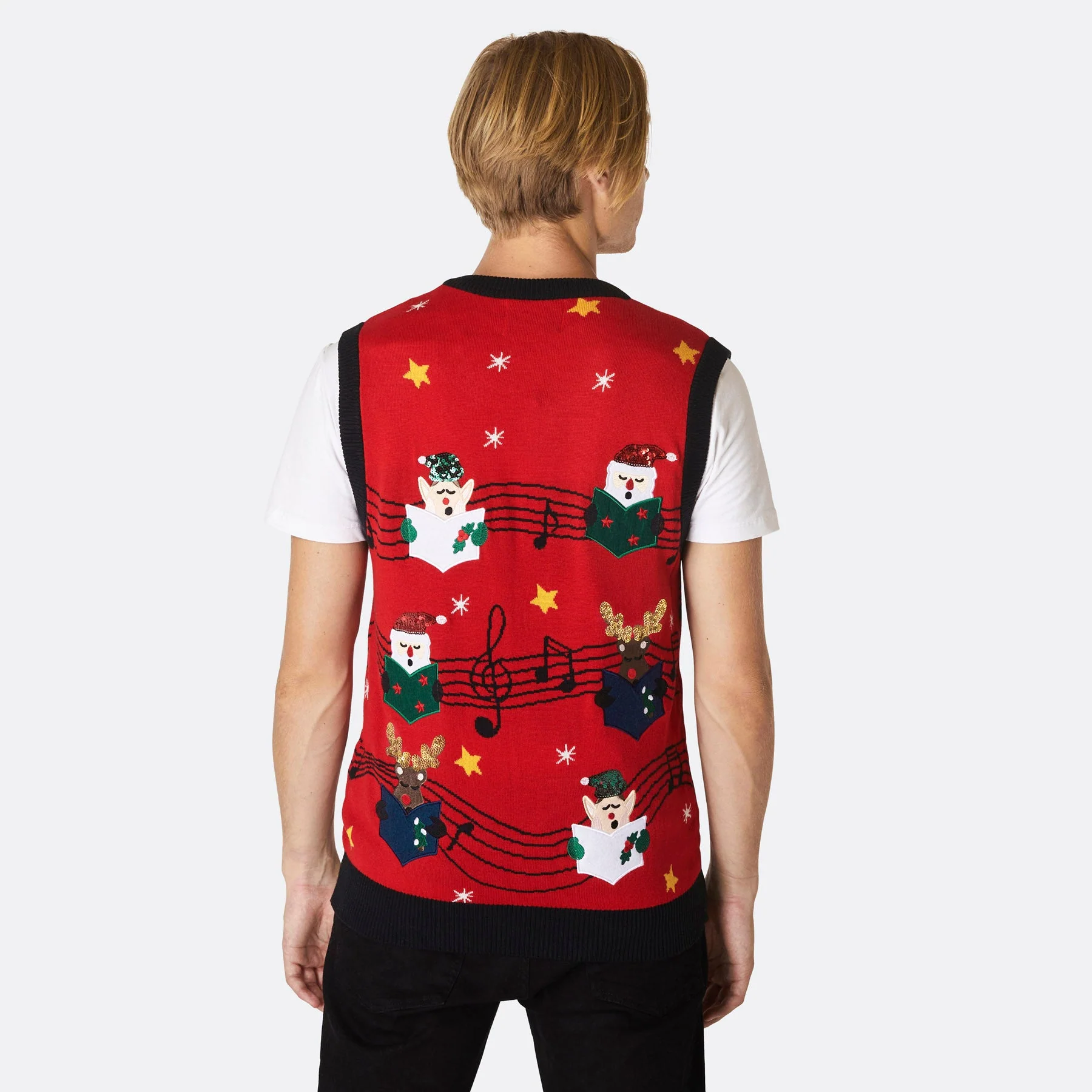 Men's Fa-la-la Christmas Waistcoast - Image 3