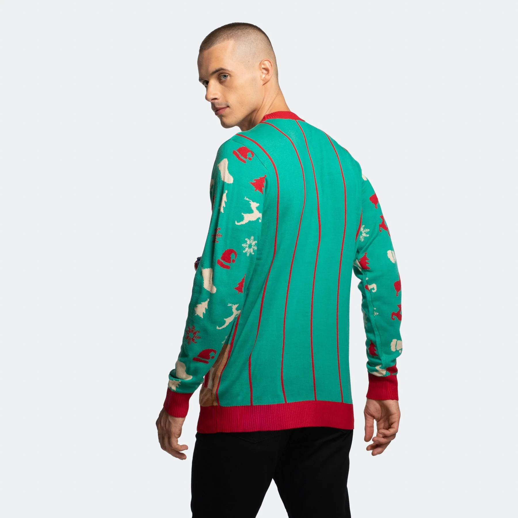 Men's Fireplace Christmas Sweater - Image 3