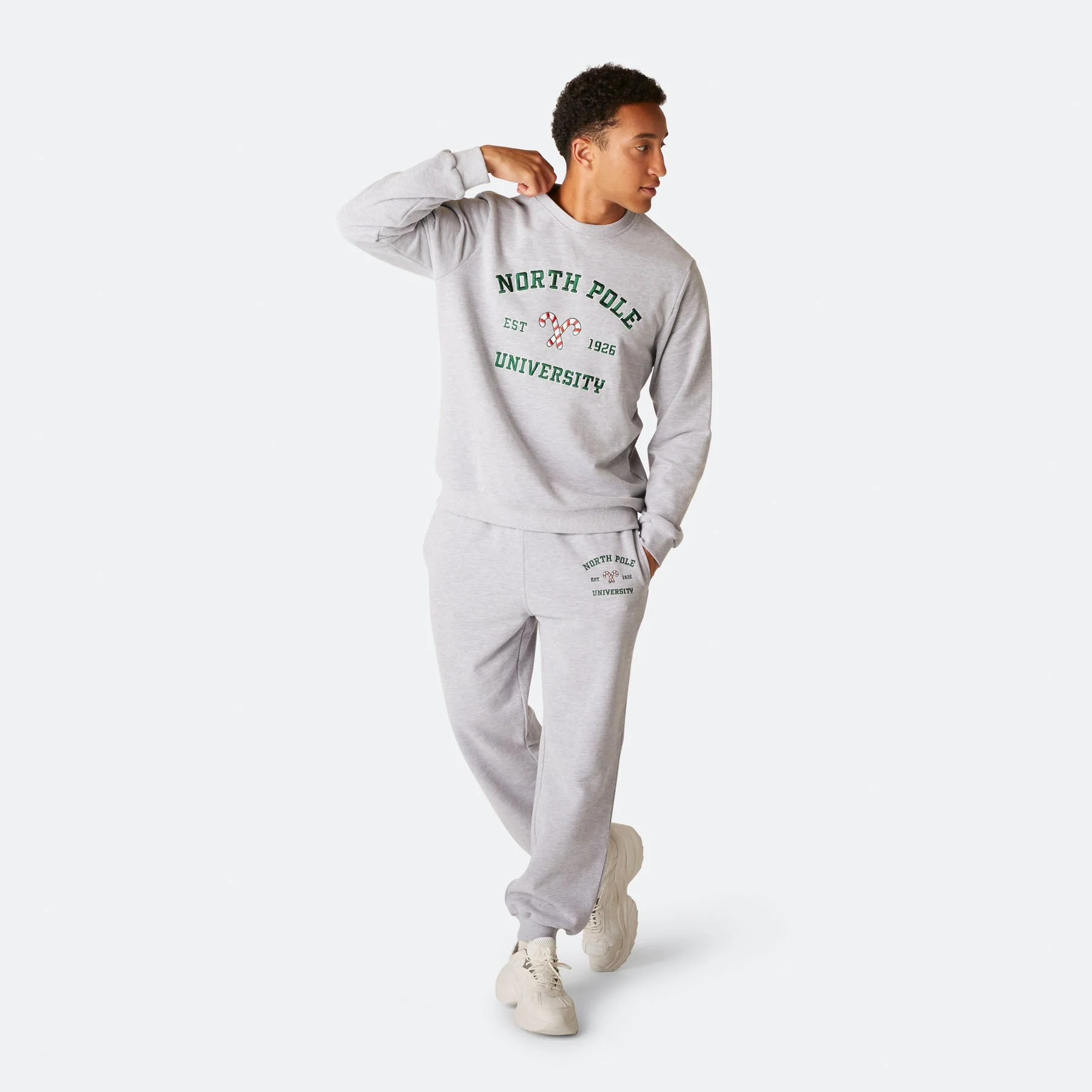Men's North Pole University Christmas Sweat Set