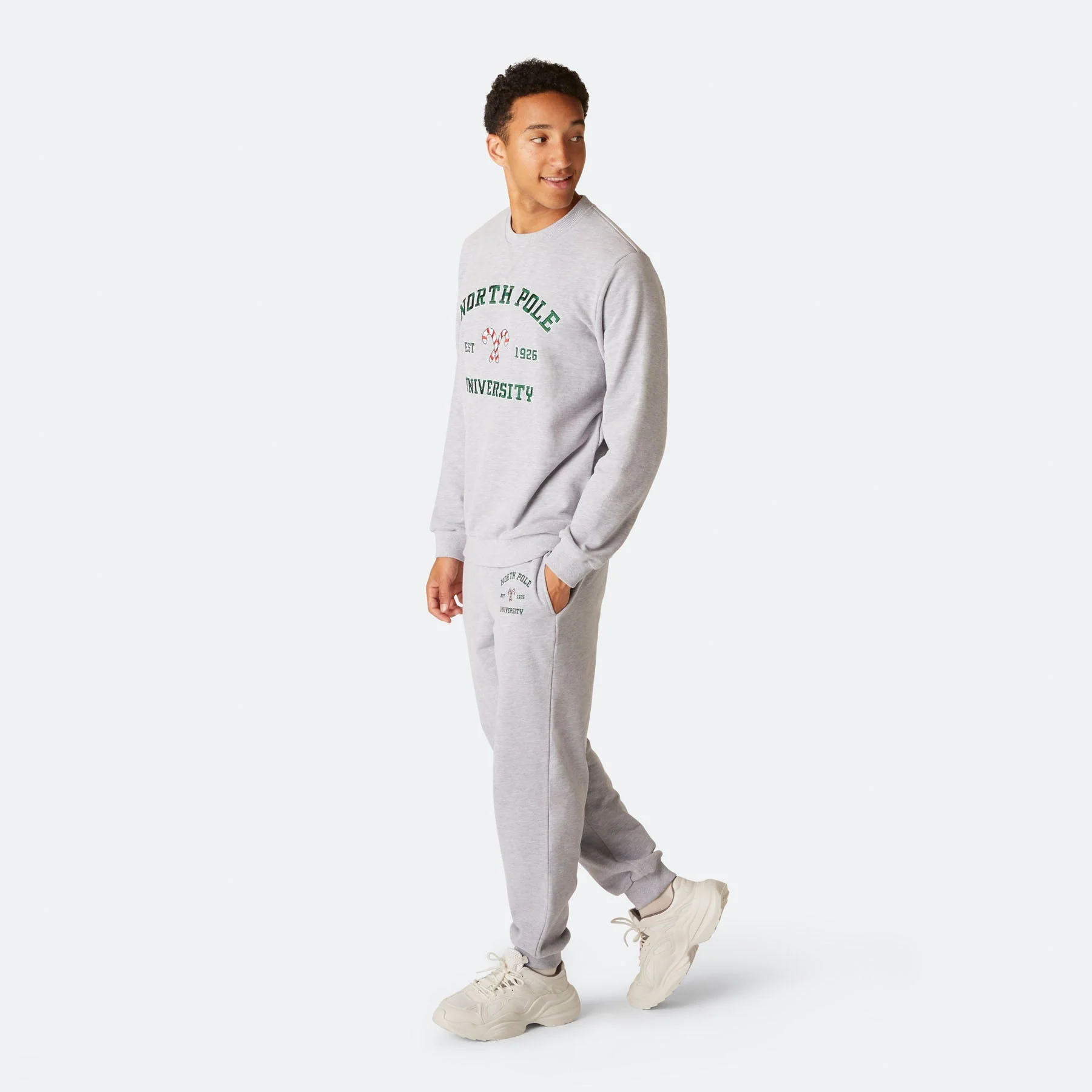 Men's North Pole University Christmas Sweat Set - Image 4