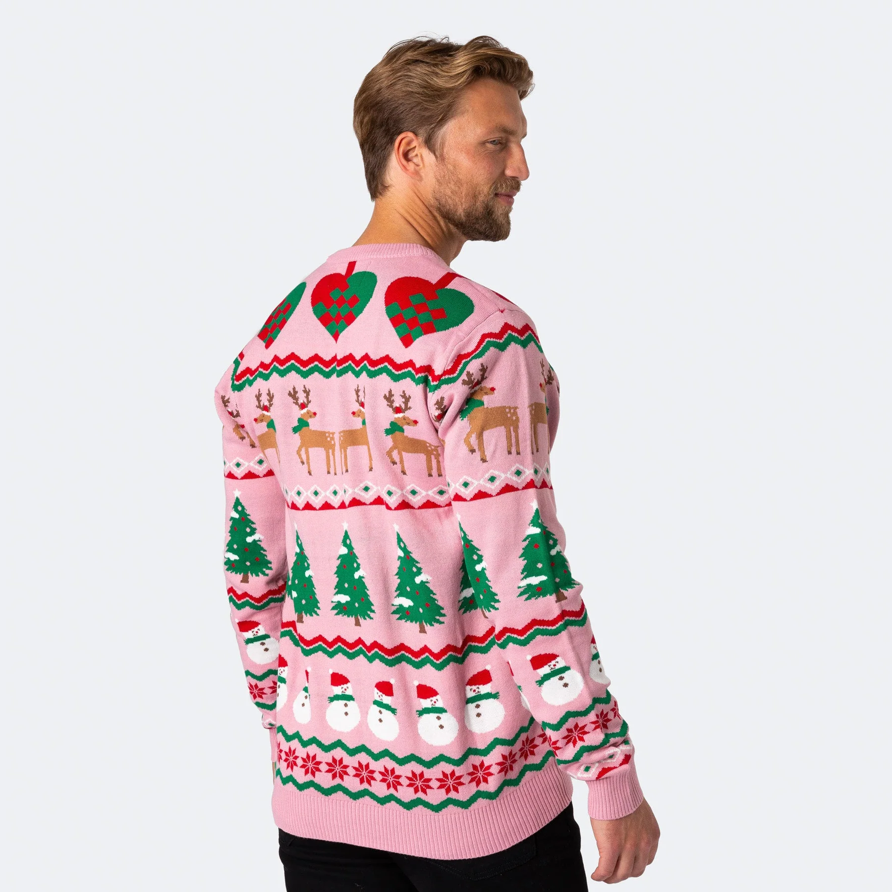 Men's Pink Ugly Christmas Sweater - Image 3
