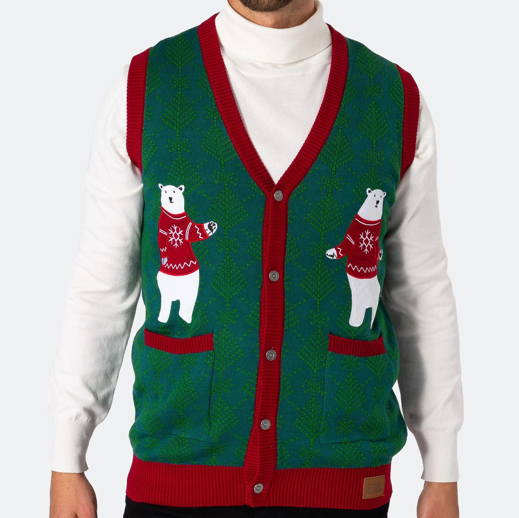 Men's Polar Bear Christmas Waistcoat - Image 6