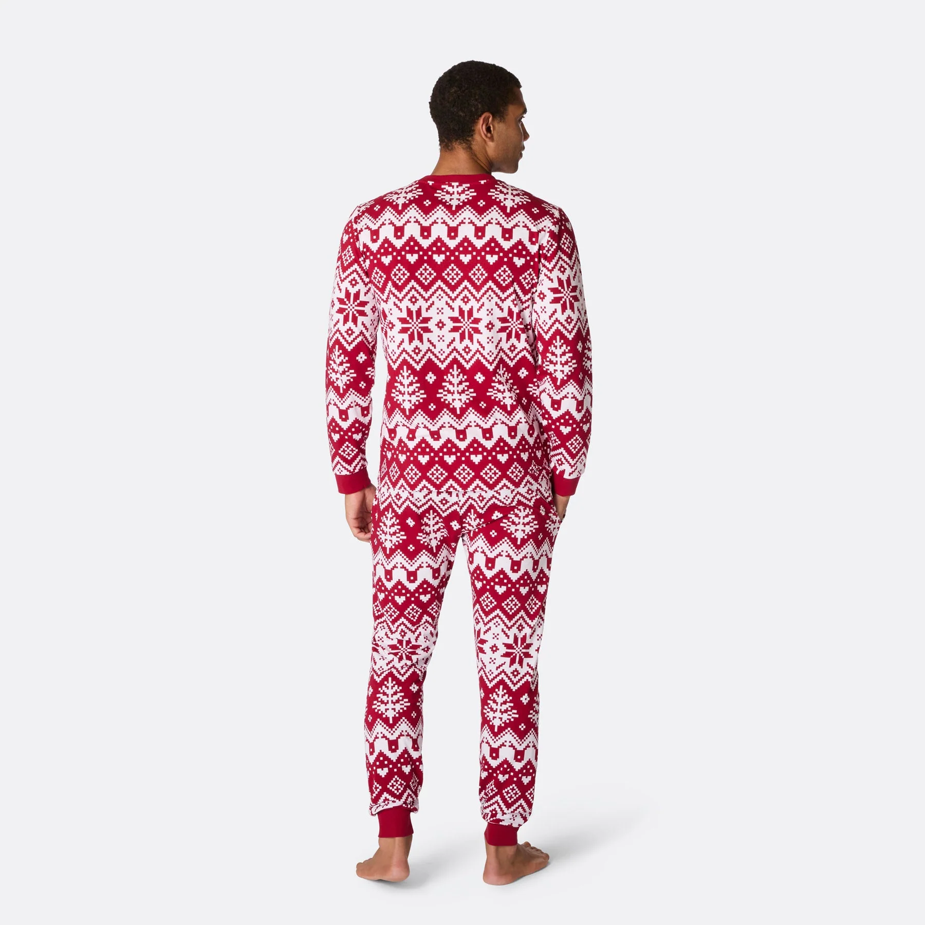 Men's Red Christmas Knit Christmas Pyjamas - Image 4