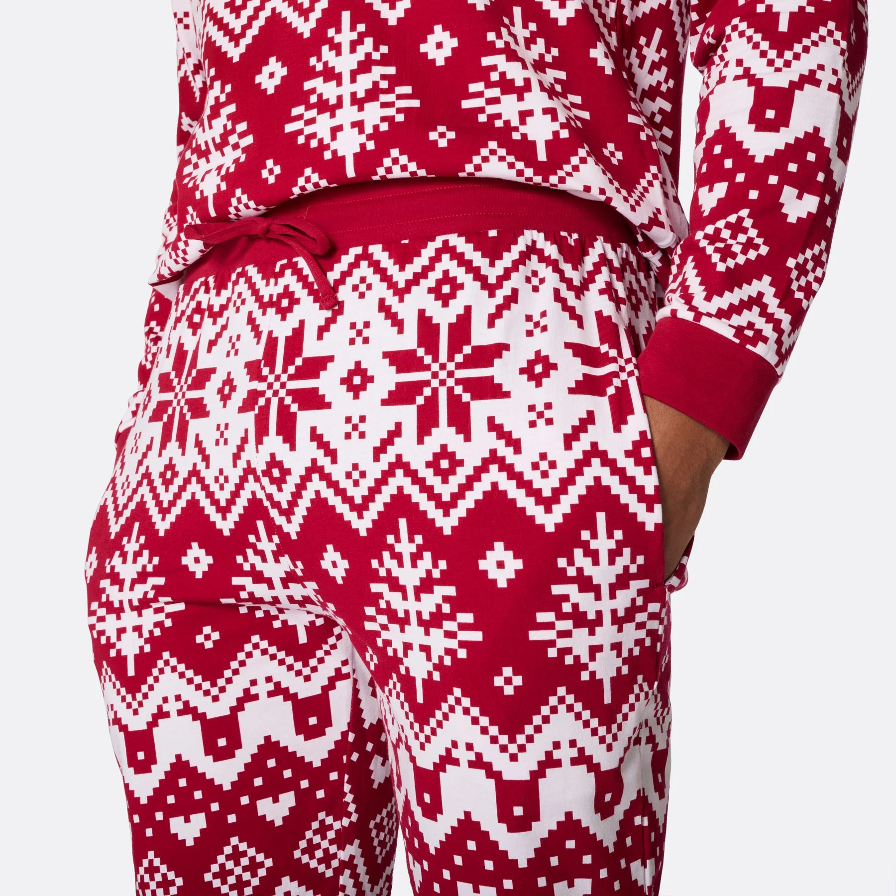 Men's Red Christmas Knit Christmas Pyjamas - Image 5