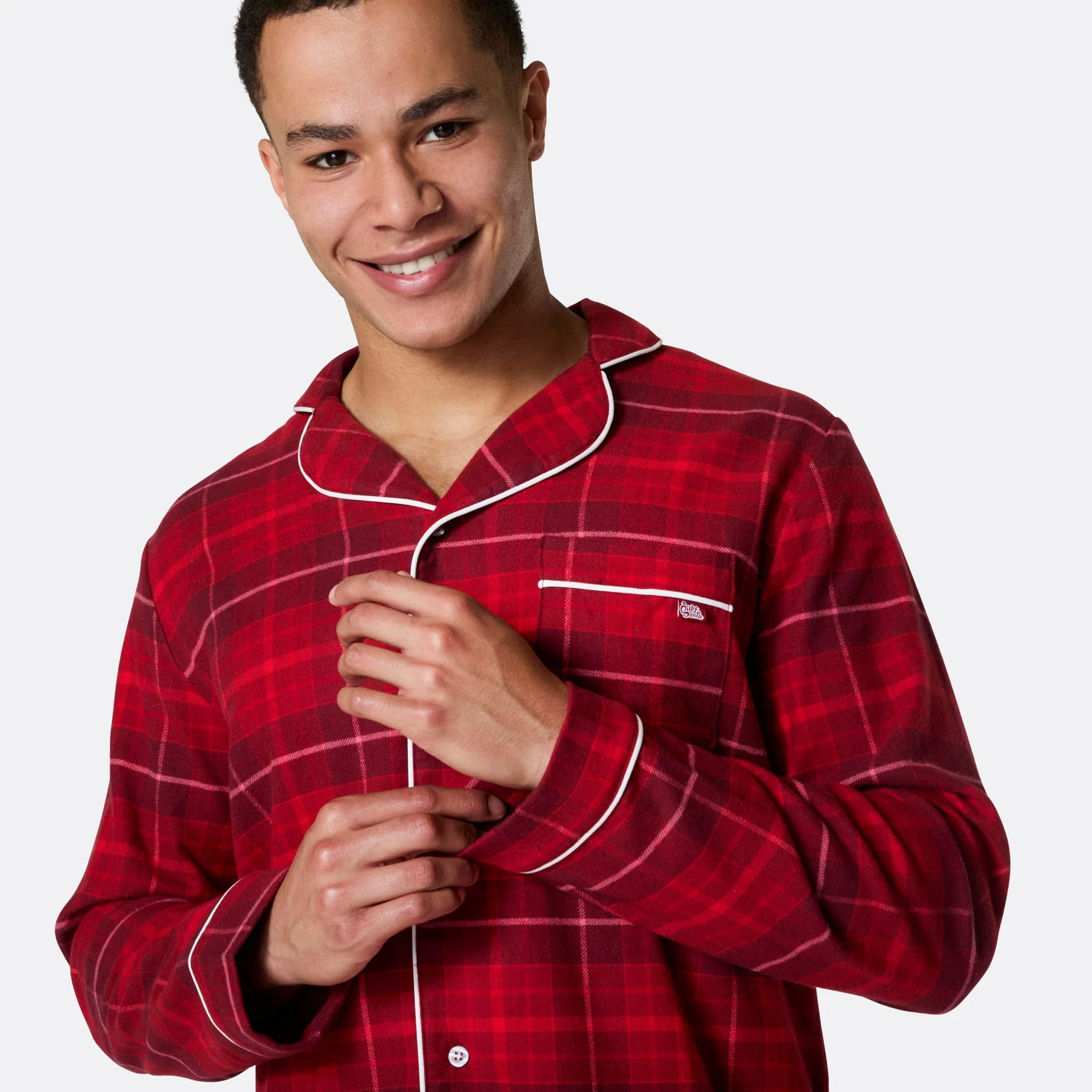 Men's Red Flannel Christmas Pyjamas - Image 3