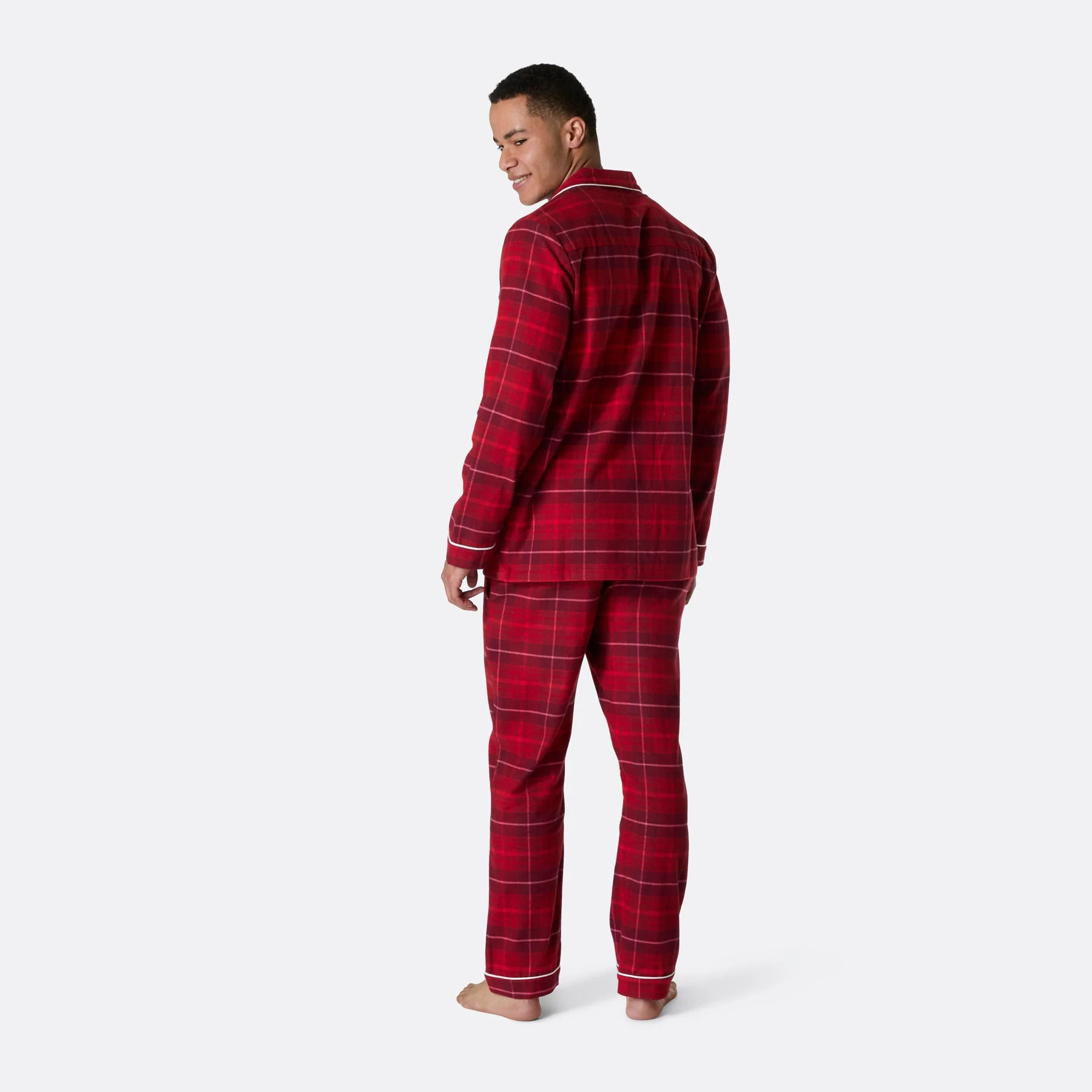Men's Red Flannel Christmas Pyjamas - Image 4