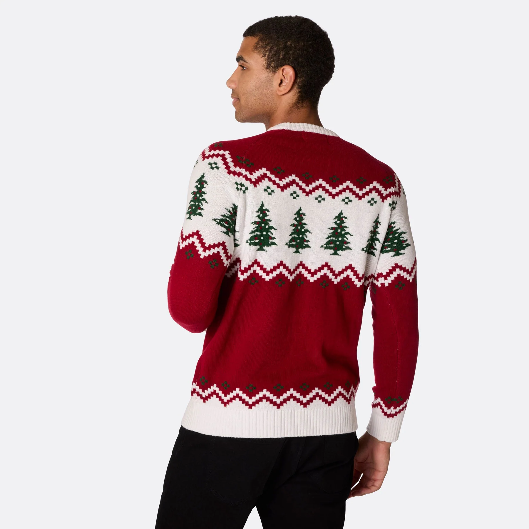 Men's Retro Christmas Tree Christmas Sweater - Image 3