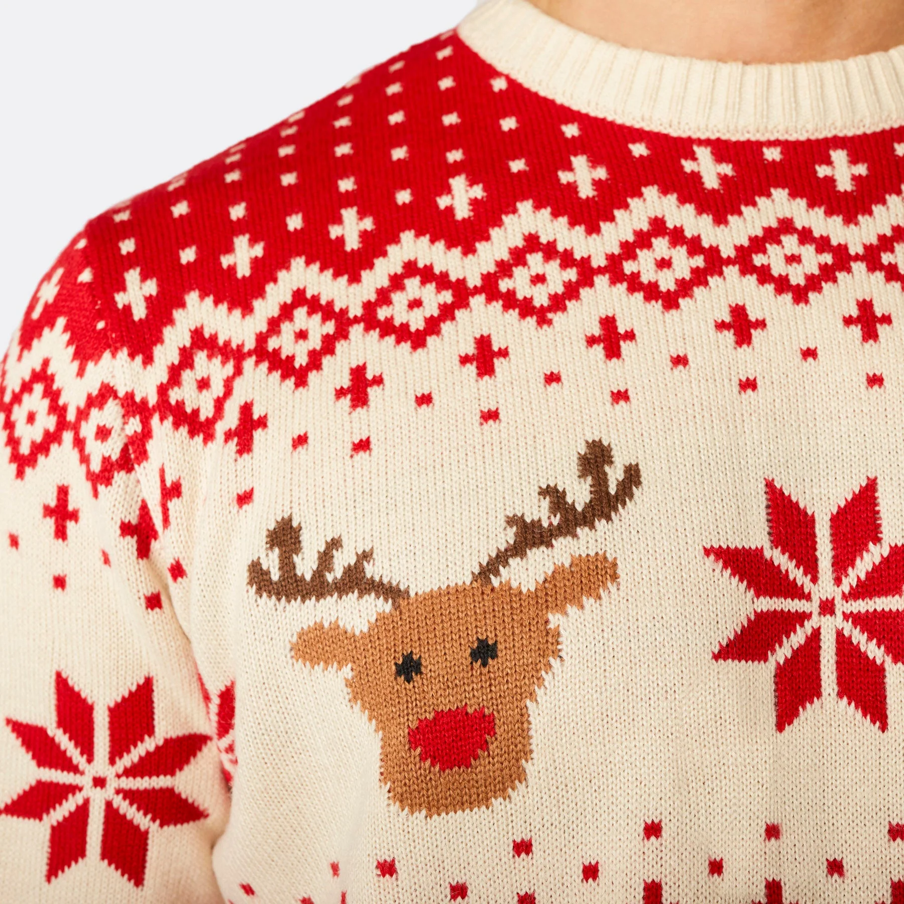 Men's Retro Reindeer Red Christmas Sweater - Image 4