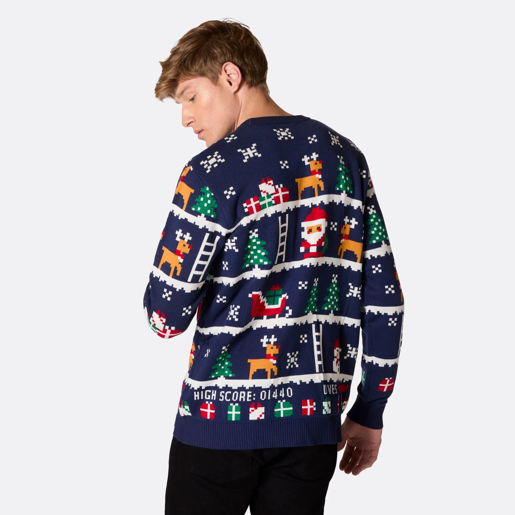 Men's Retro Video Game Christmas Sweater - Image 3