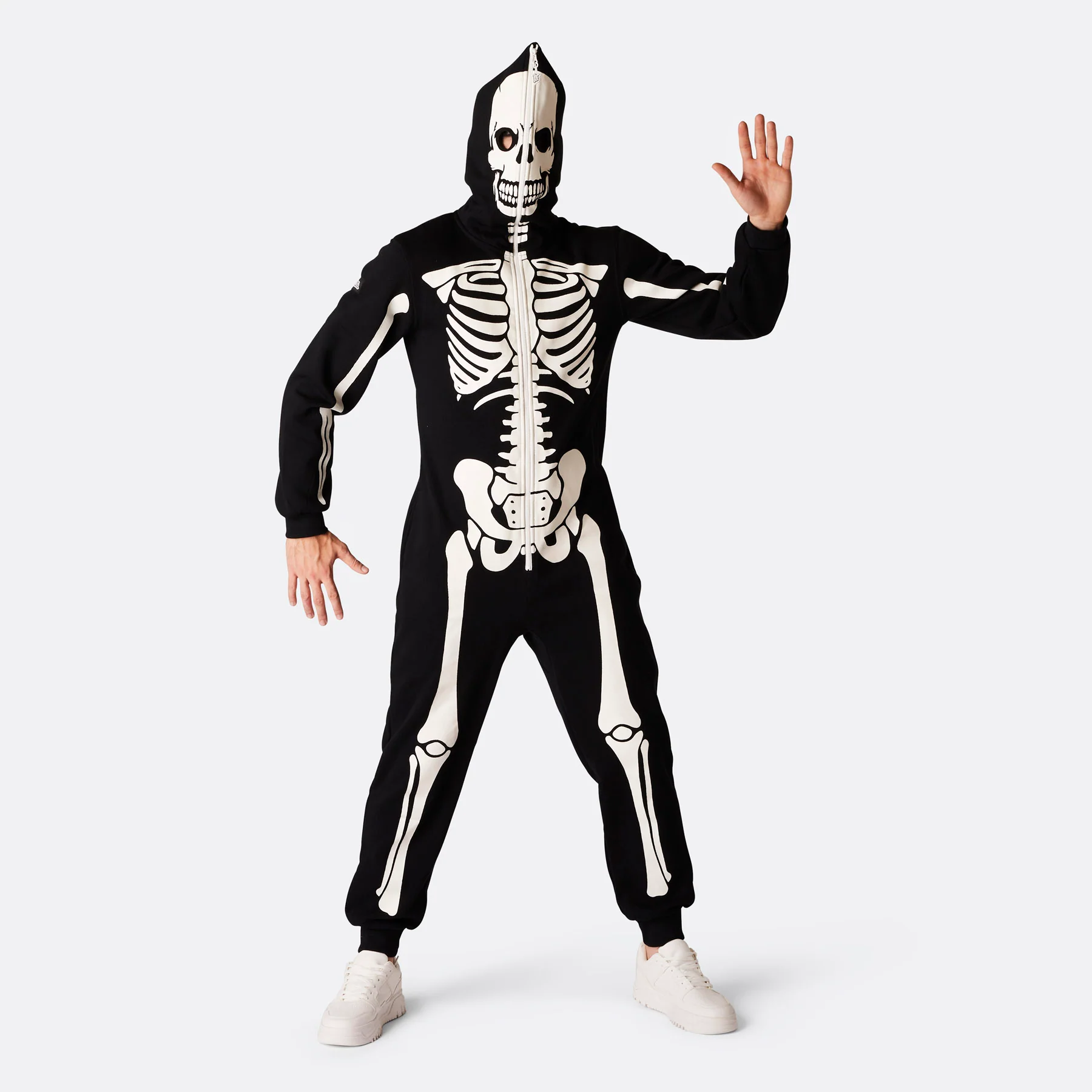 Mens Skeleton Halloween Onesie - Image 3