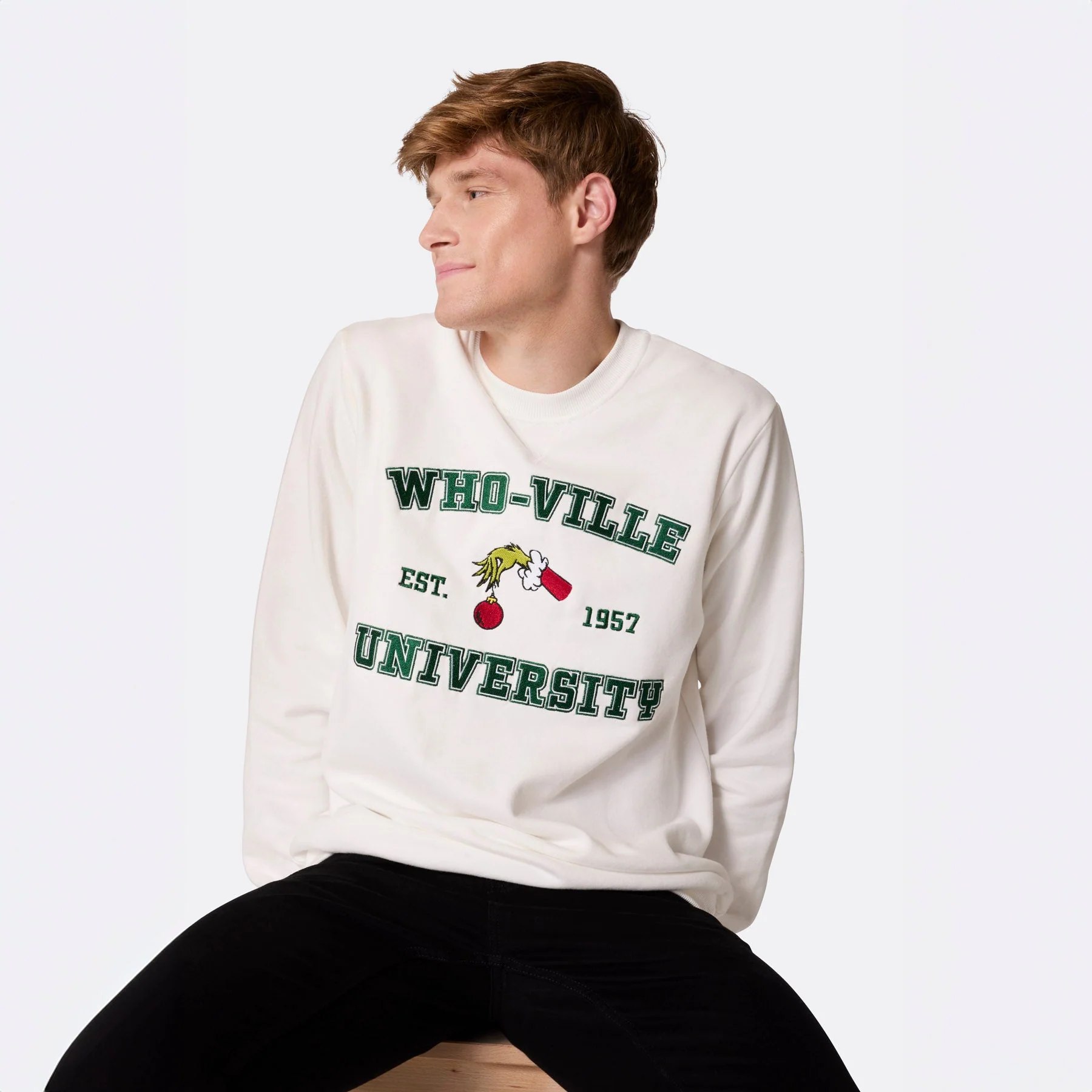 Men's Who-Ville University Christmas Sweatshirt - Image 3