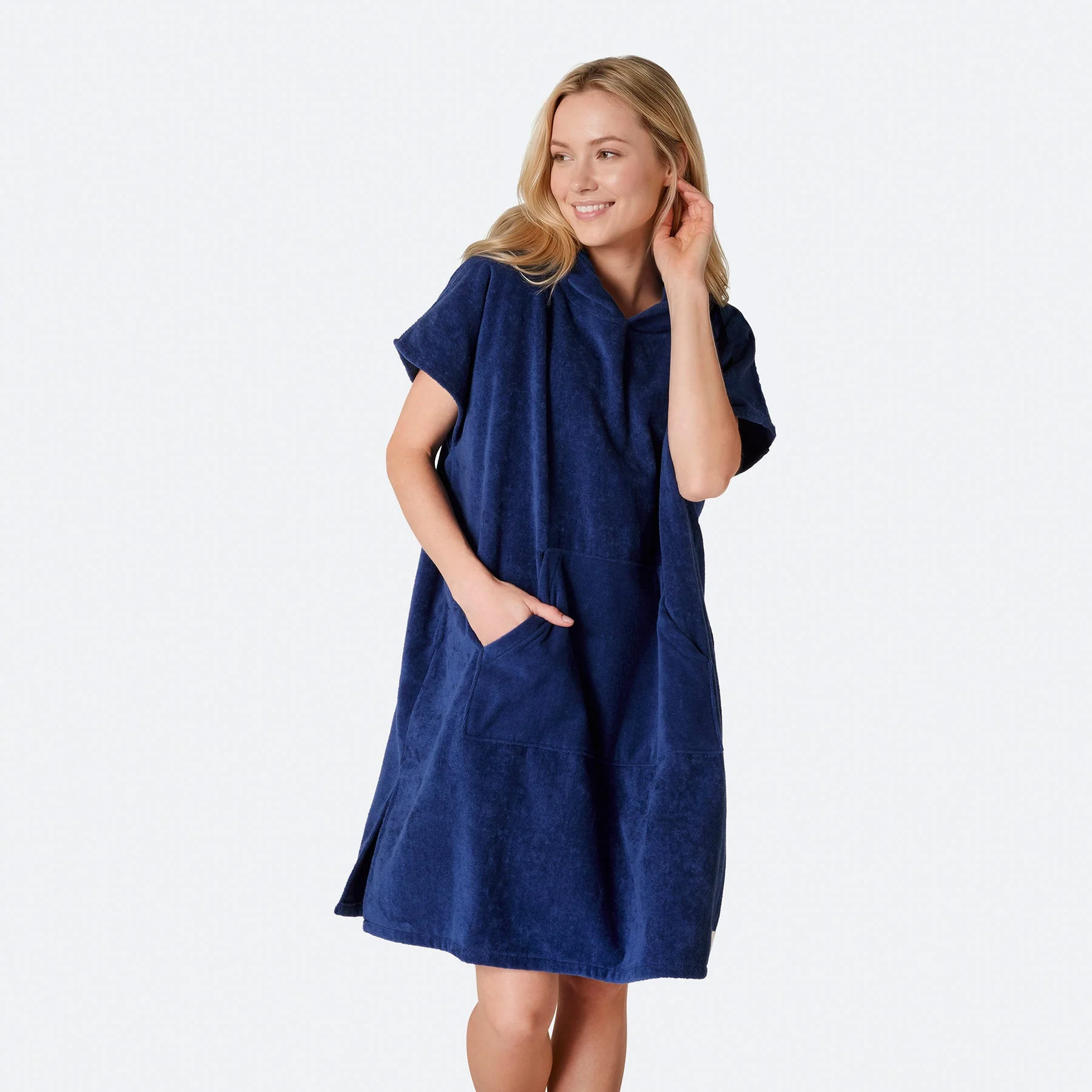 Navy Towel Poncho - Image 6