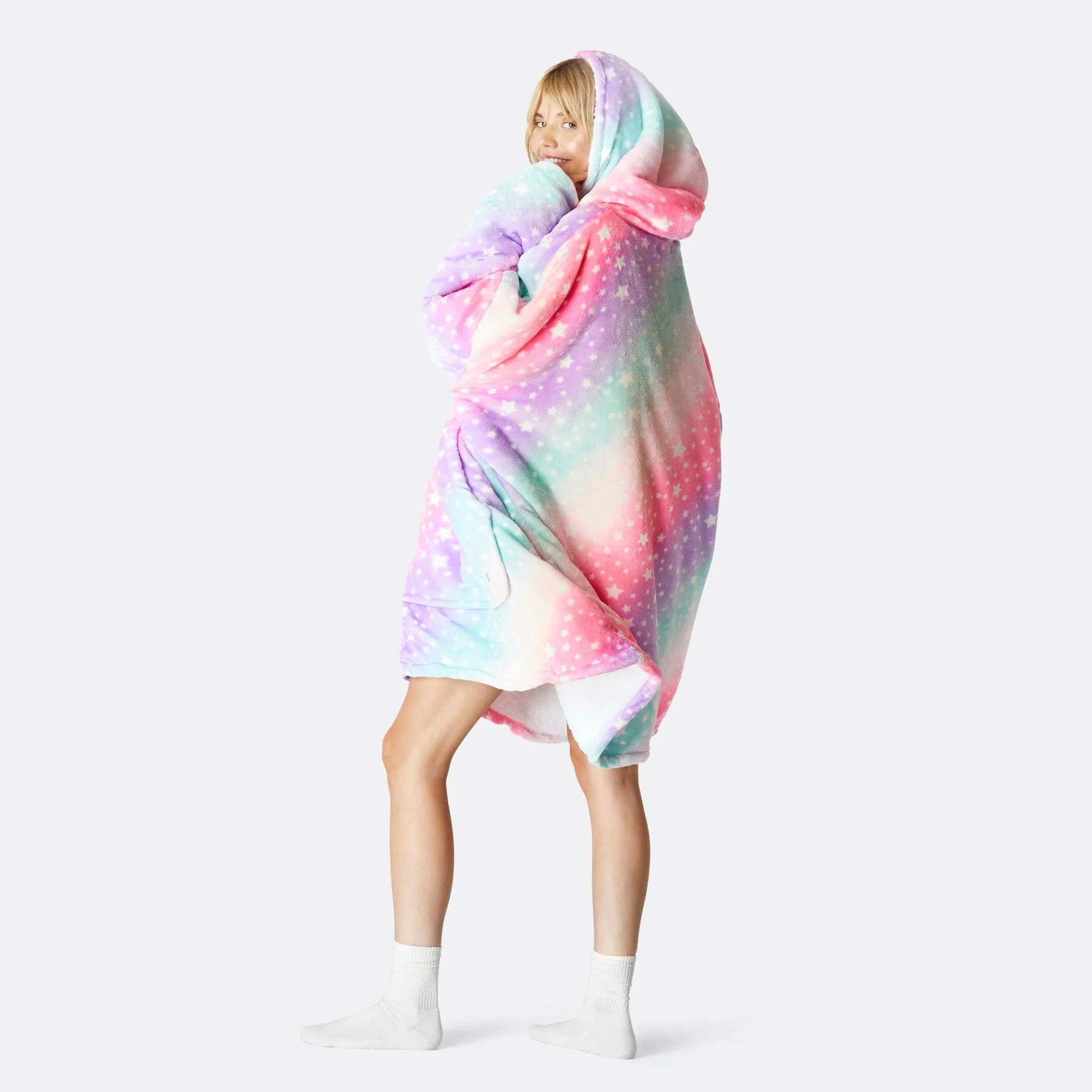 Pink Rainbow HappyHoodie - Image 3