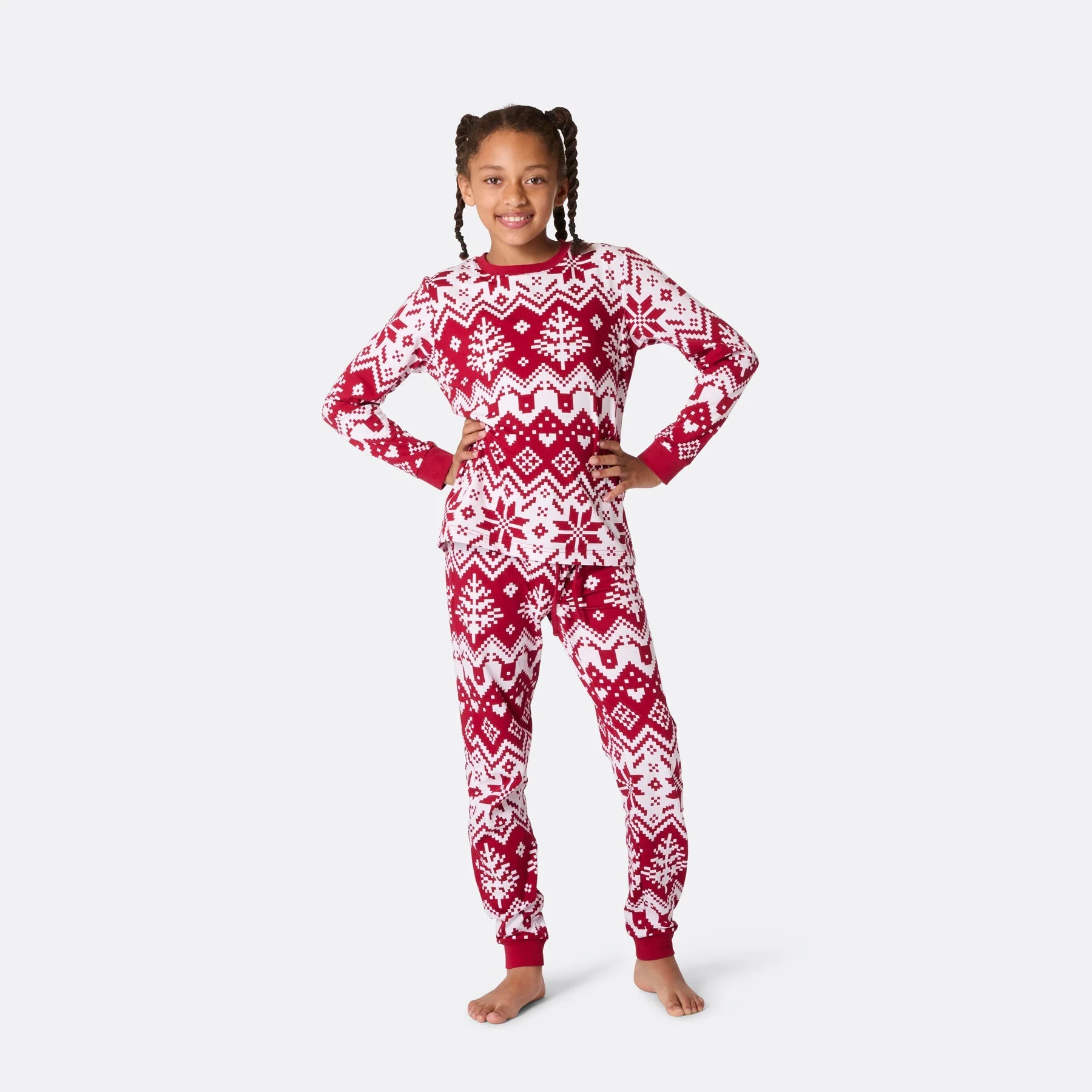 Red Christmas Knit Christmas Pyjamas Family - Image 5