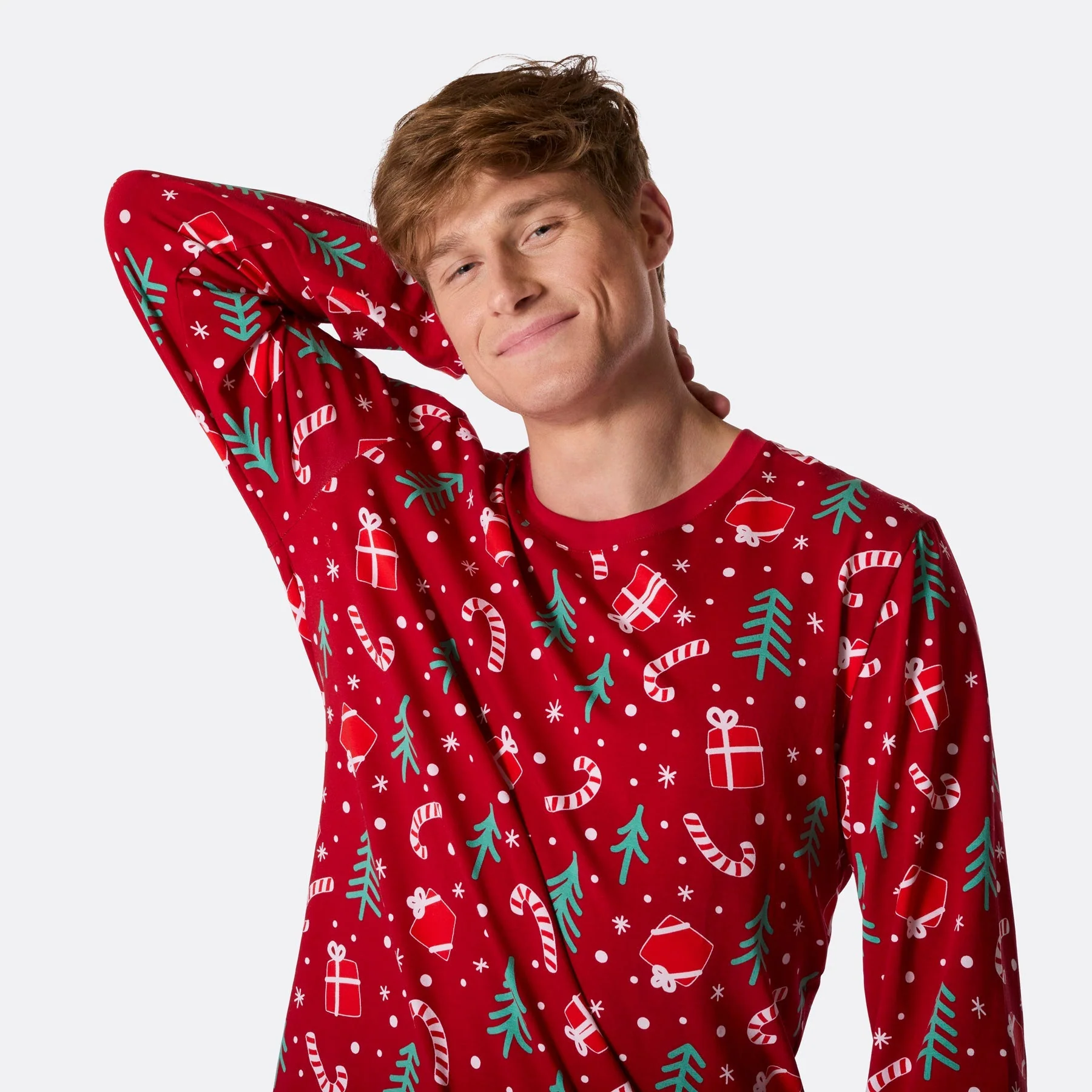 Red Christmas Pattern Christmas Pyjamas Family - Image 4