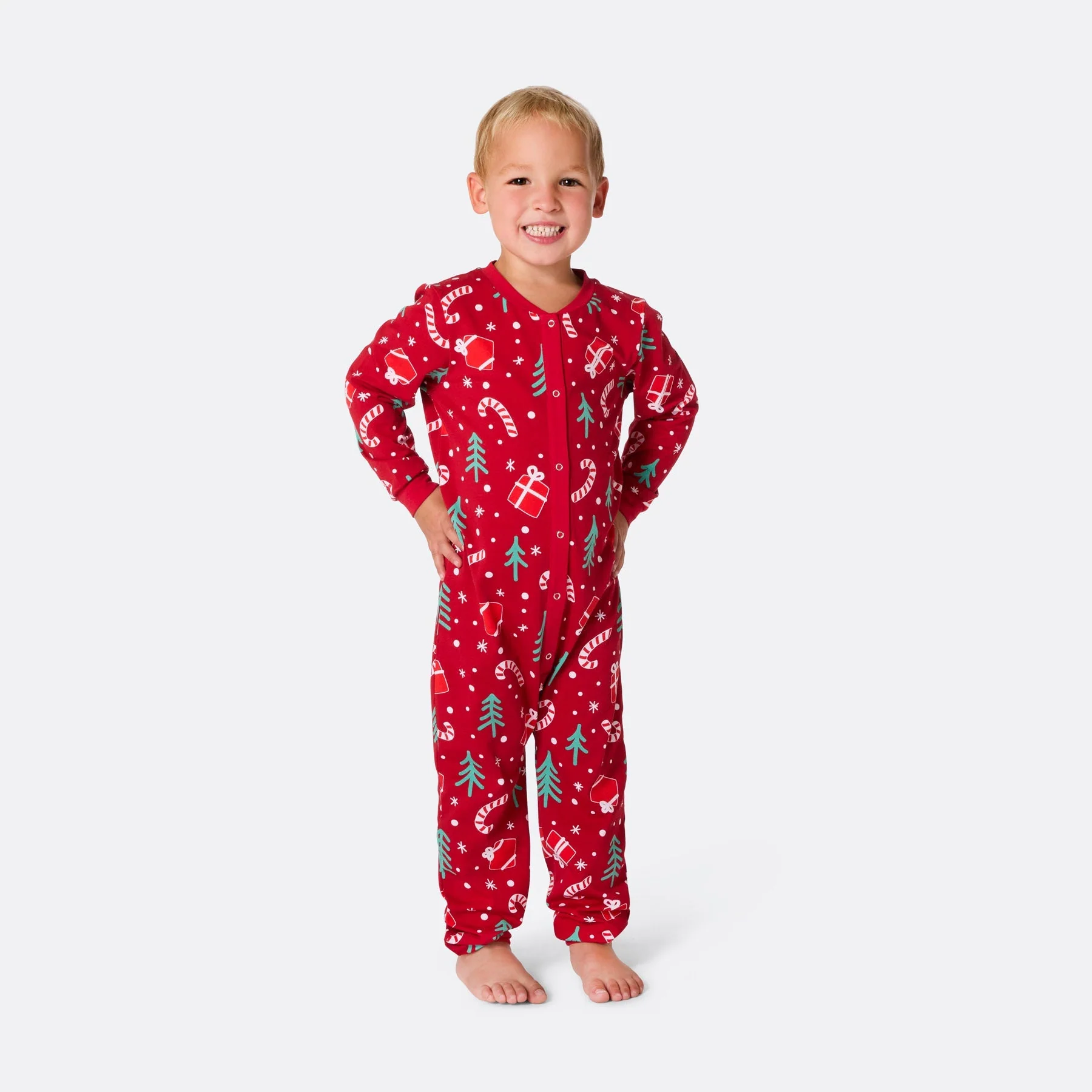 Red Christmas Pattern Christmas Pyjamas Family - Image 5