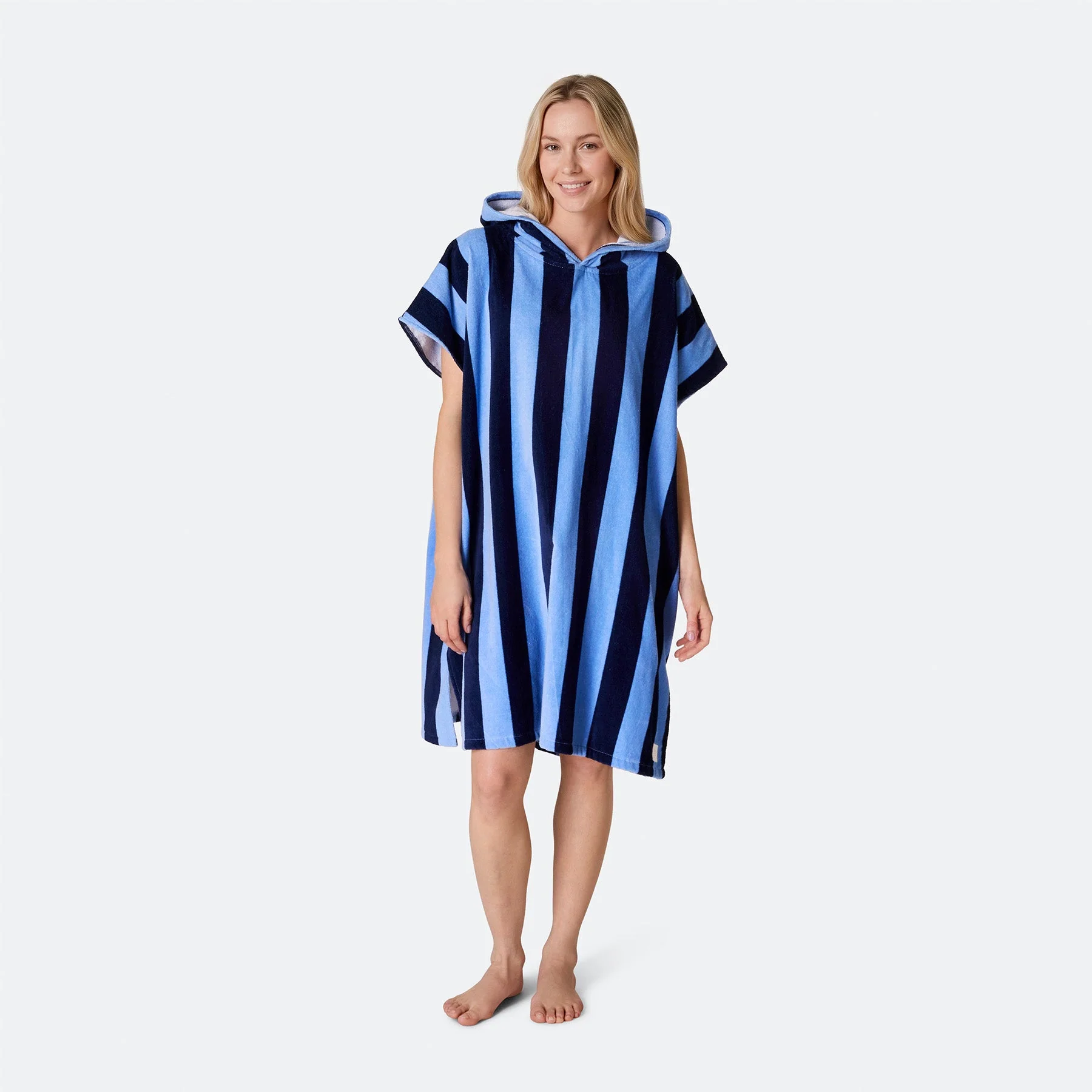 Striped Blue Towel Poncho - Image 5