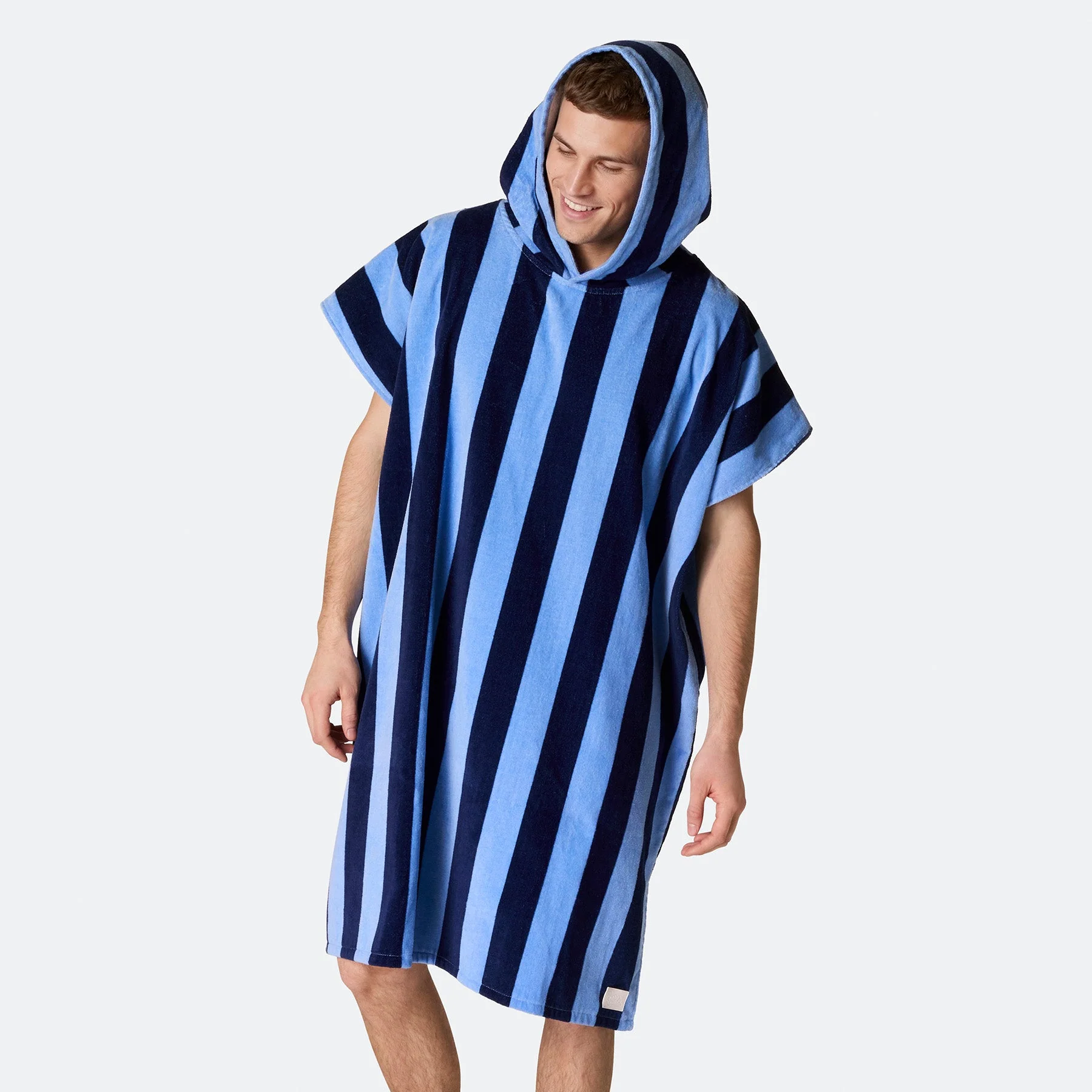 Striped Blue Towel Poncho - Image 8