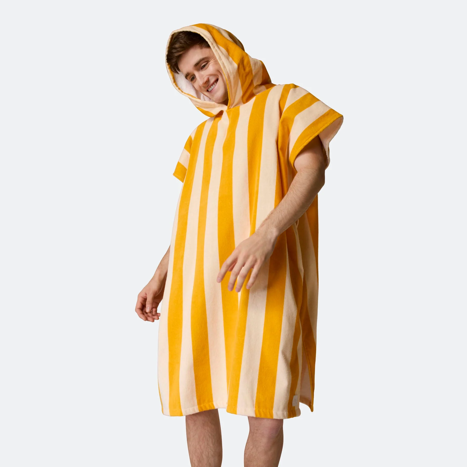 Striped Yellow Towel Poncho - Image 12