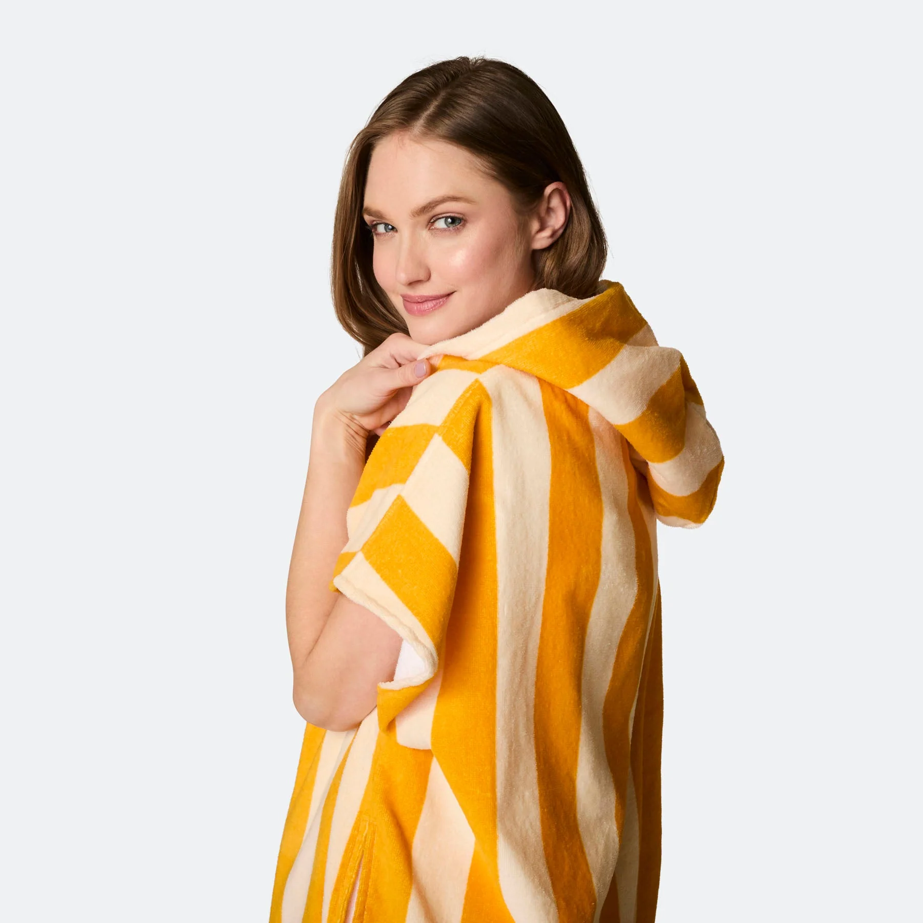 Striped Yellow Towel Poncho - Image 13