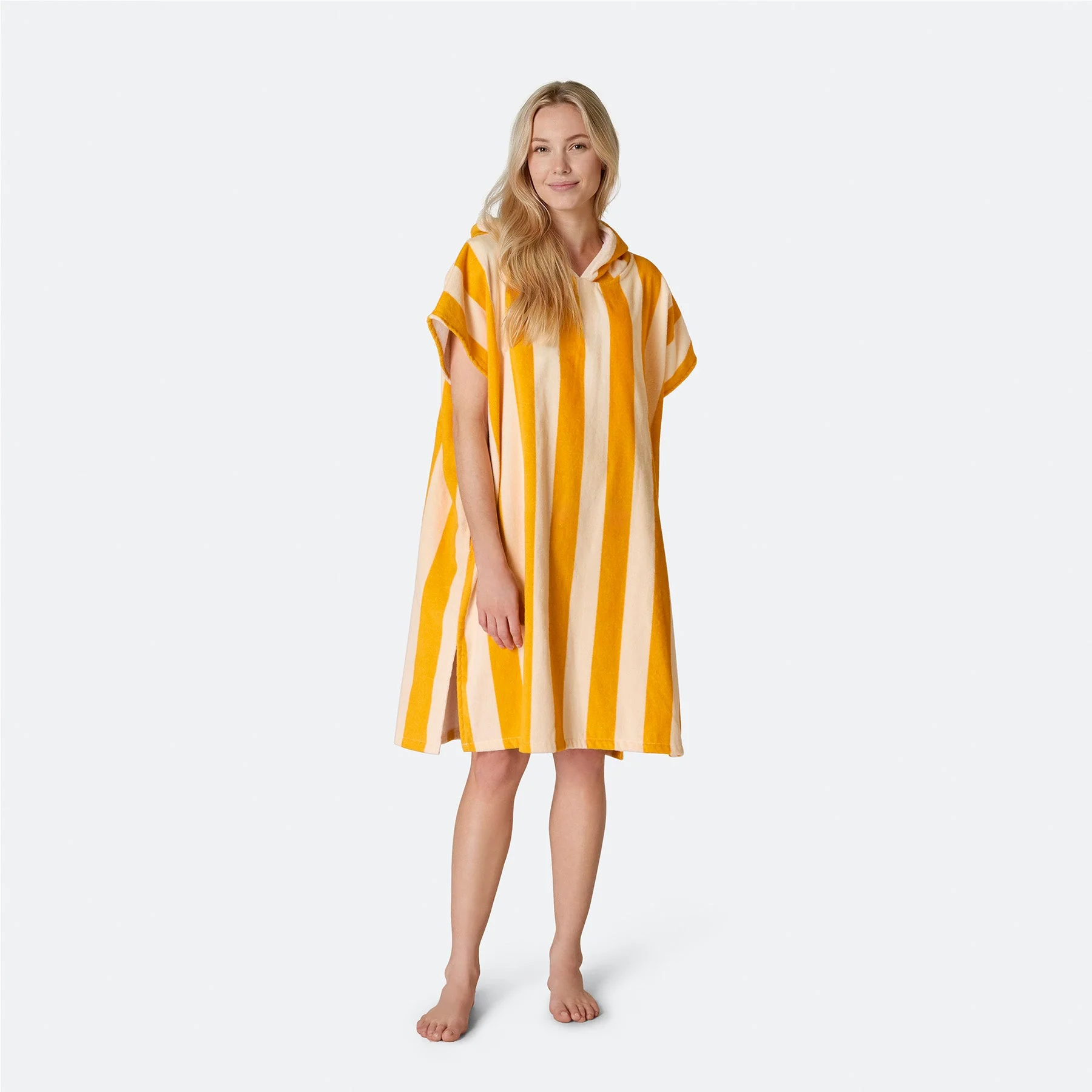 Striped Yellow Towel Poncho - Image 3