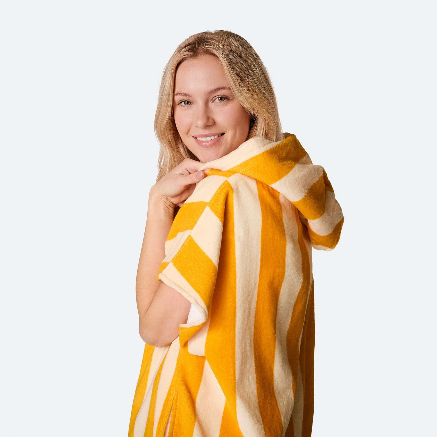 Striped Yellow Towel Poncho - Image 6