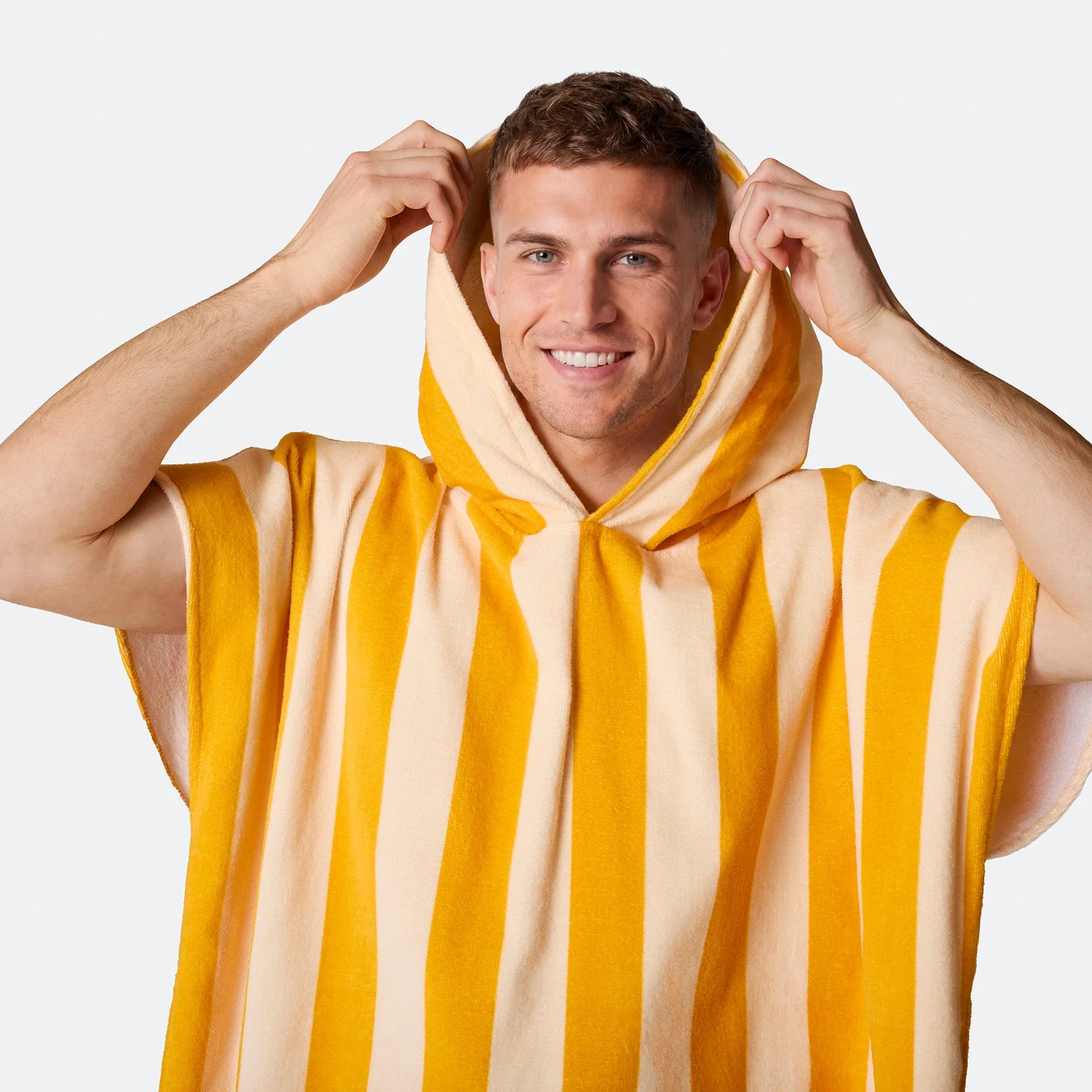 Striped Yellow Towel Poncho - Image 7