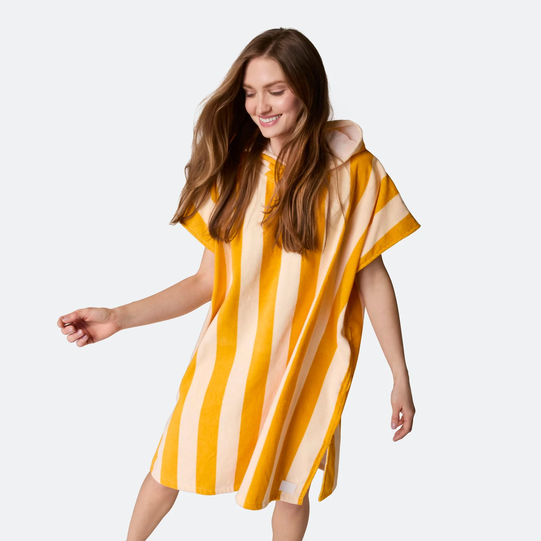 Striped Yellow Towel Poncho - Image 8