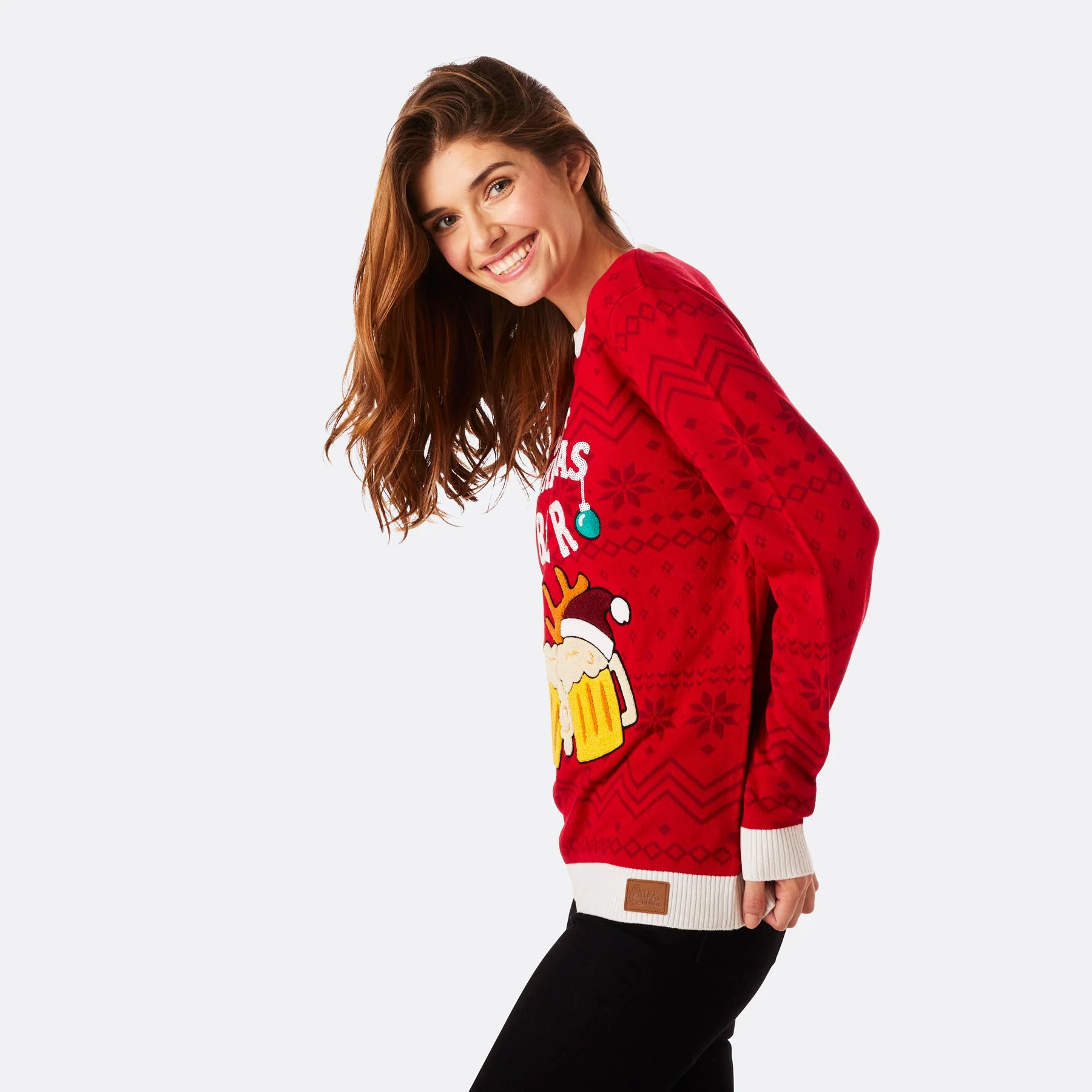 Women's Beer Christmas Sweater - Image 3
